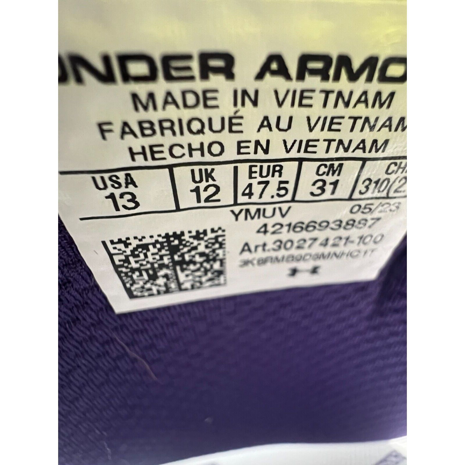 Under Armour Northwestern Wildcats Infinite 5 3027421-100 White Men Size 13 Under Armour UA HOVR Infinite 5 University Of Maryland NCAA  main image 2
