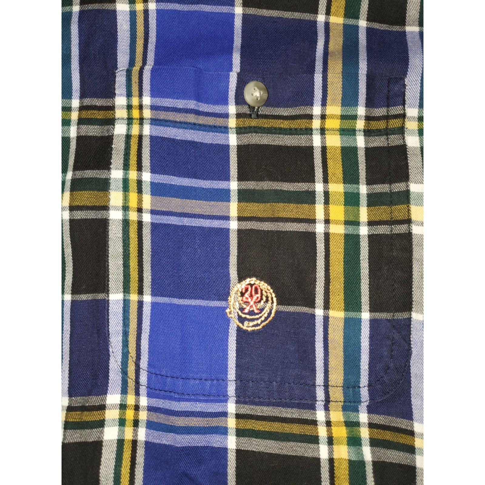 Vintage Twenty-X 20X Long Sleeve Plaid Western Rodeo Shirt Blue Yellow Mens XL Shirt Size US XL / EU 56 / 4 - 4 Thumbnail
