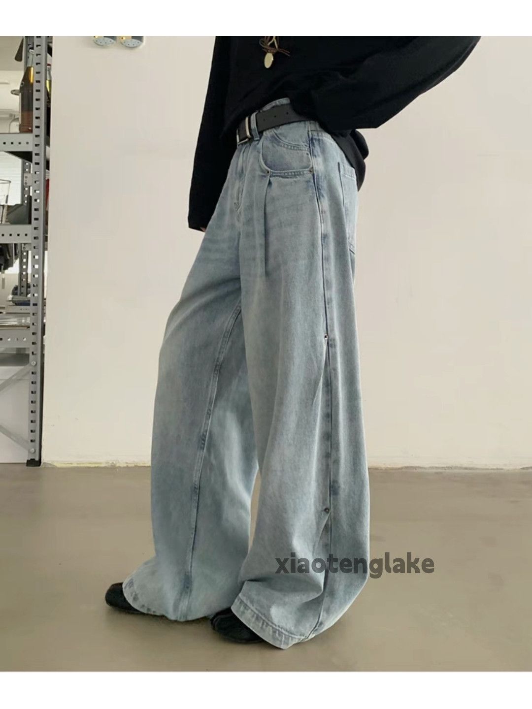 Jean × Vintage Washed faded cleanfit yuppie bootcut flared baggy jeans Size US 32 / EU 48 - 4 Thumbnail