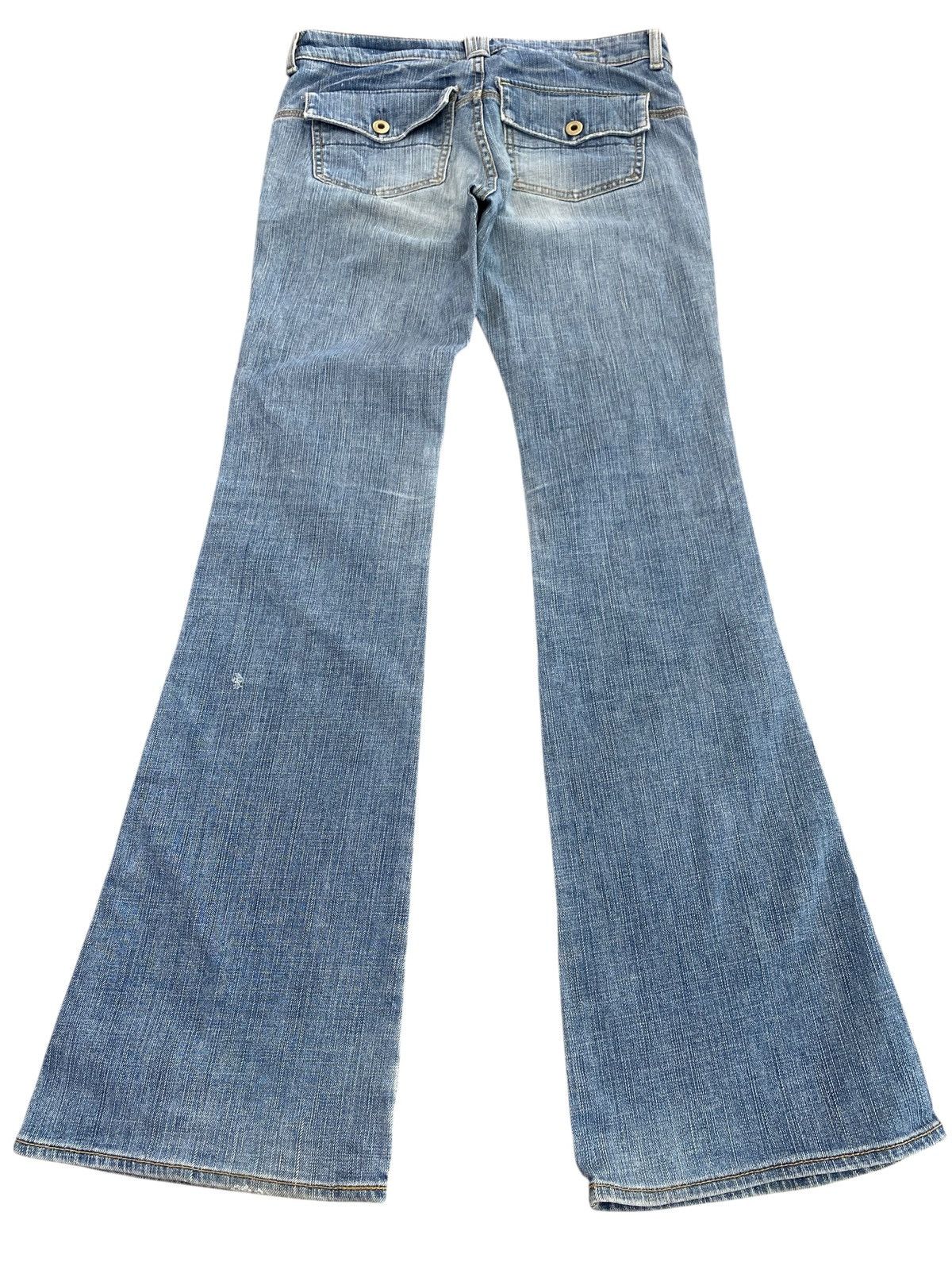 Japanese Brand Queen’s Low Brand Faded Wash Style Flare Jeans Size US 30 / EU 46 - 3 Thumbnail