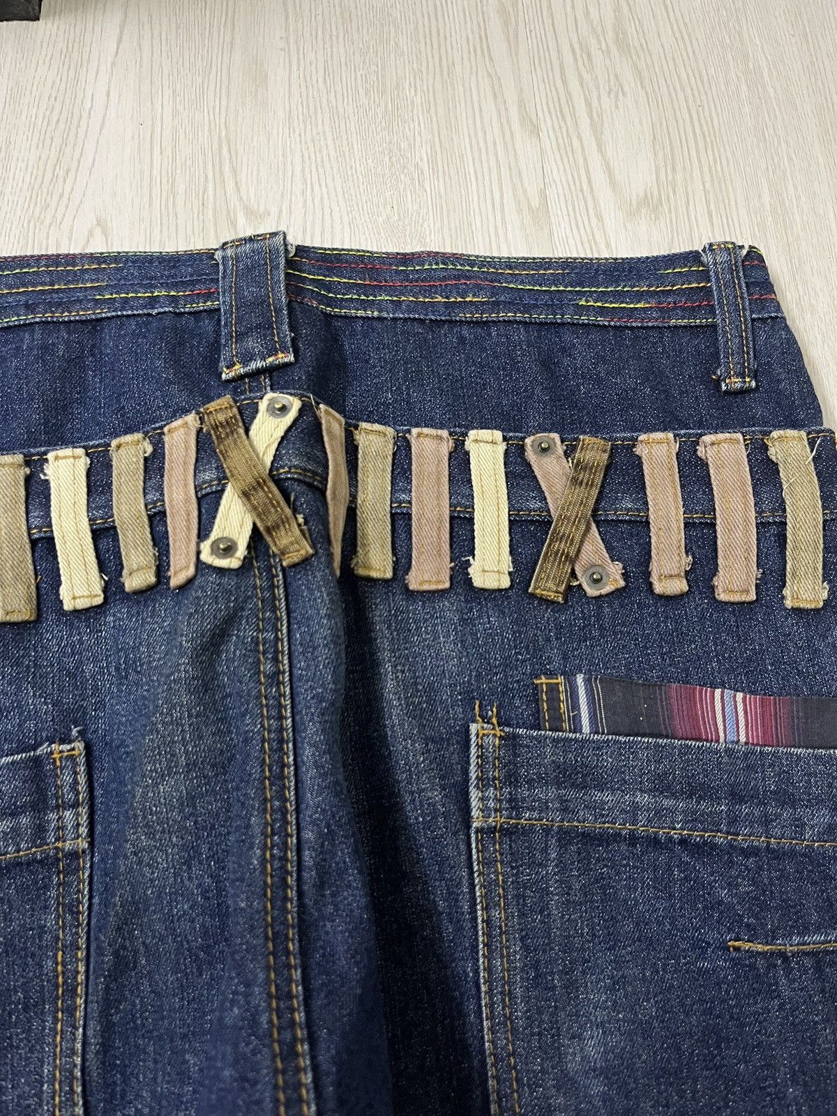 Japanese Brand × Le Grande Bleu (L.G.B.) Vintage Breathmine Double Waist Twist Jeans Size US 34 / EU 50 - 7 Thumbnail
