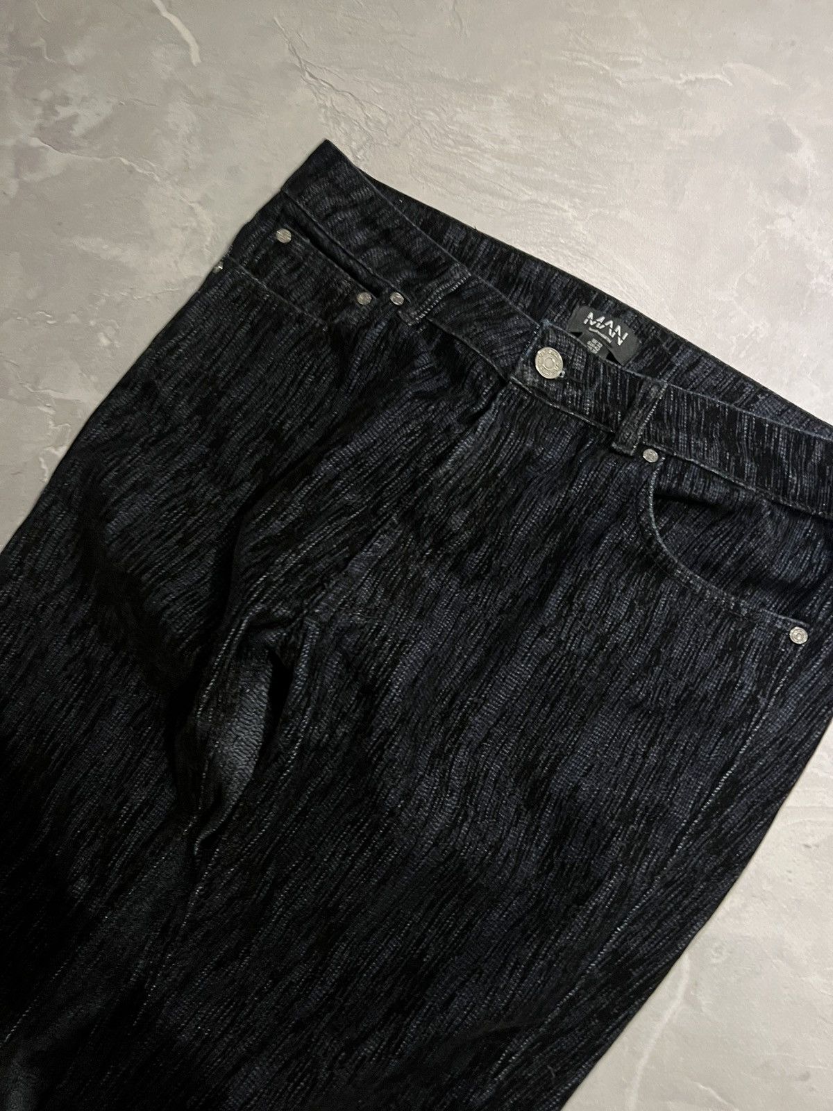 Vintage Distressed Dark Flared Jeans / Balenciaga Style / Retro Y2K Size US 34 / EU 50 - 4 Thumbnail