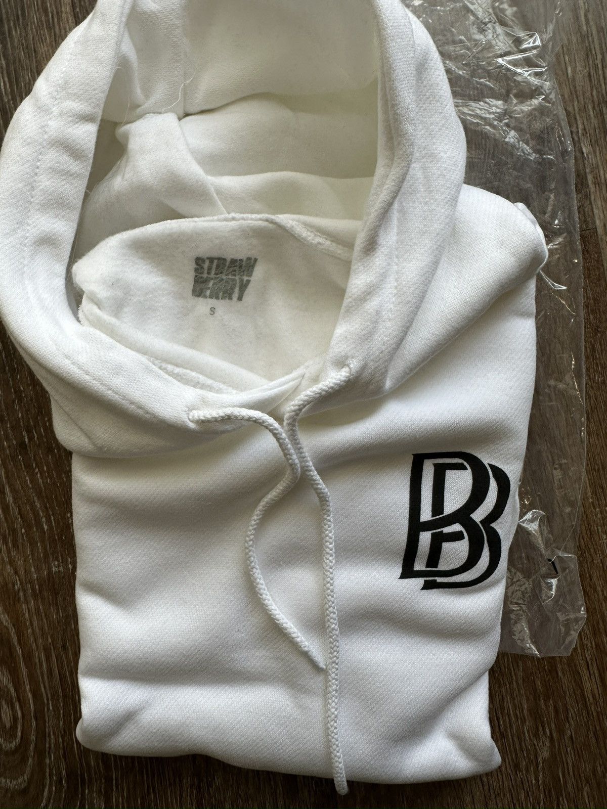 image of Ben Baller x Strawberry Jams, But My Glock Don’T Hoodie in White, Men's (Size Small)