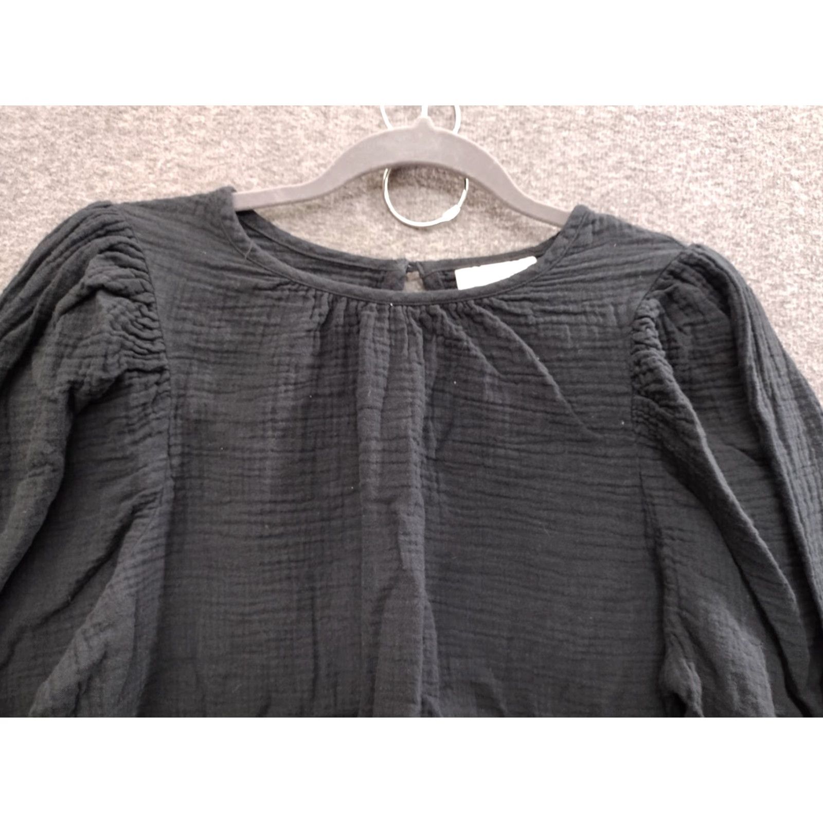 Vintage Universal Thread Black Crepe Puff Sleeve Blouse Size S Size S / US 4 / IT 40 - 3 Thumbnail