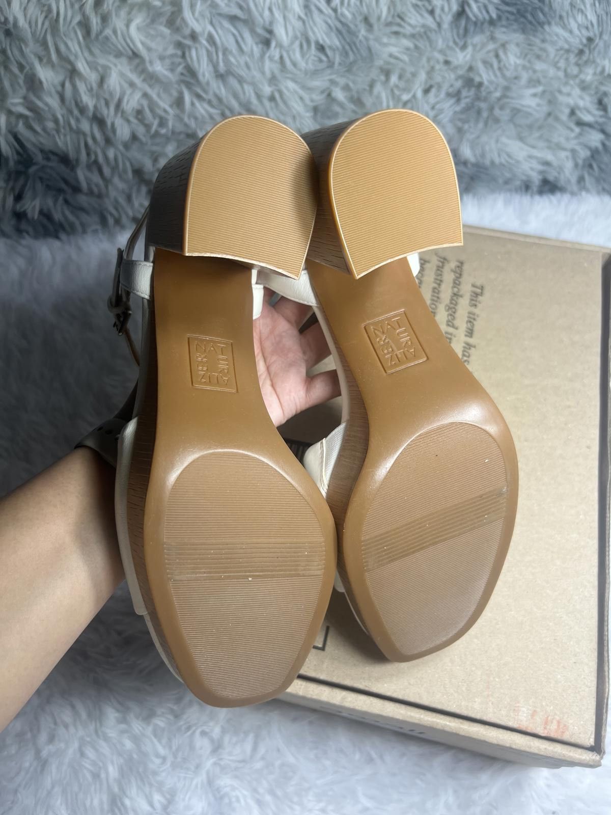 Other White Block Heel Sandals with Ankle Strap Size US 9.5 / IT 39.5 - 6 Thumbnail