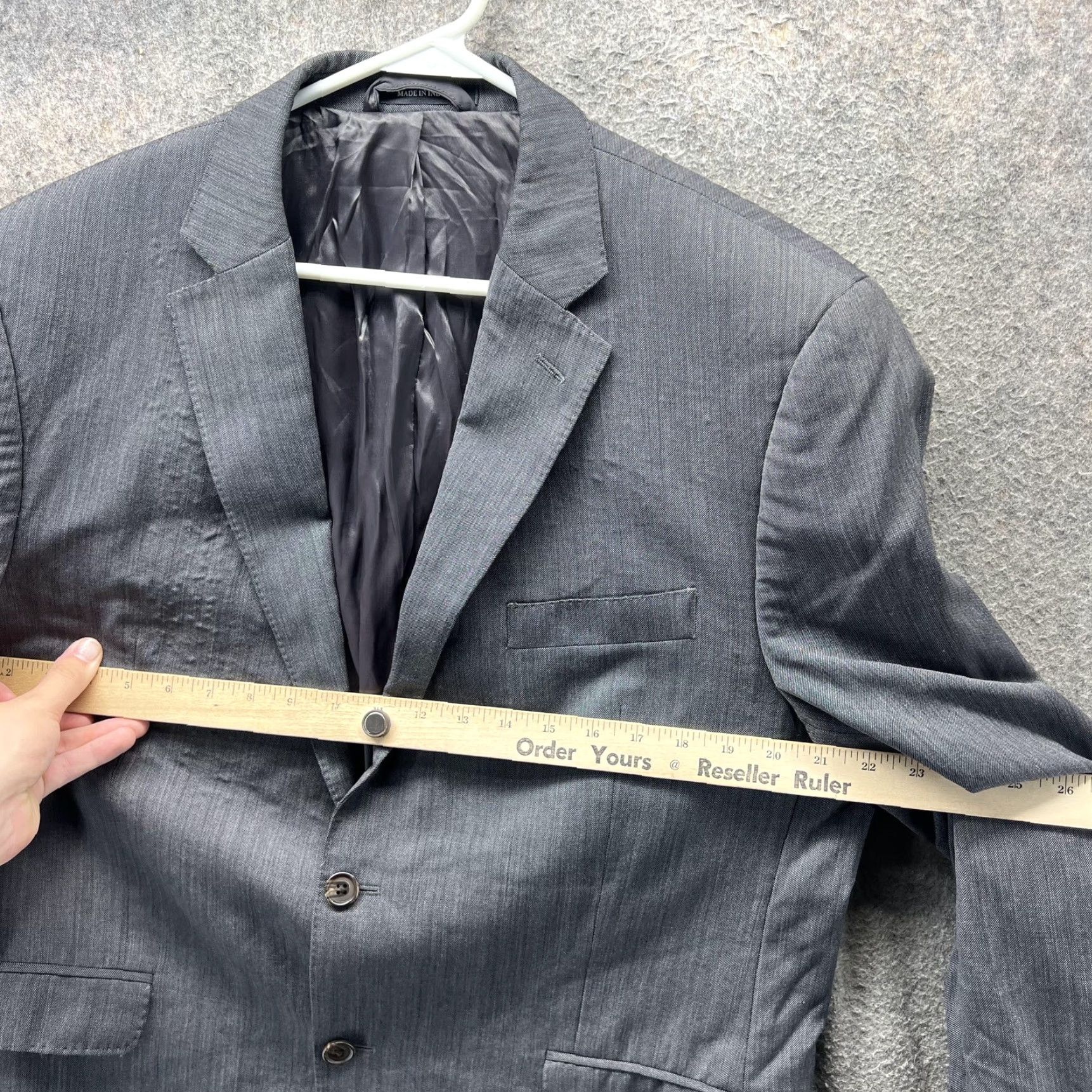 Ralph Lauren VINTAGE Lauren Ralph Lauren Blazer Mens 44R Gray Wool Slim Fit Sport Coat Jacket Size 44R - 6 Thumbnail