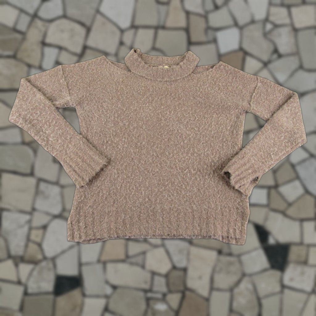 Anthropologie Anthropologie Moth Sweater Women XS Brown Cold Shoulder Merino Wool Alpaca Blend Size XS / US 0-2 / IT 36-38 - 1 Thumbnail