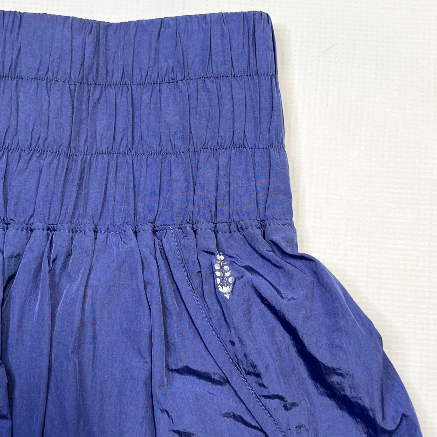 Free People Free People Movement Shorts Womens Small Blue High Waisted Lined Athletic Slim Fit Smocked Casual Activewear Size 28" / US 6 / IT 42 - 2 Thumbnail