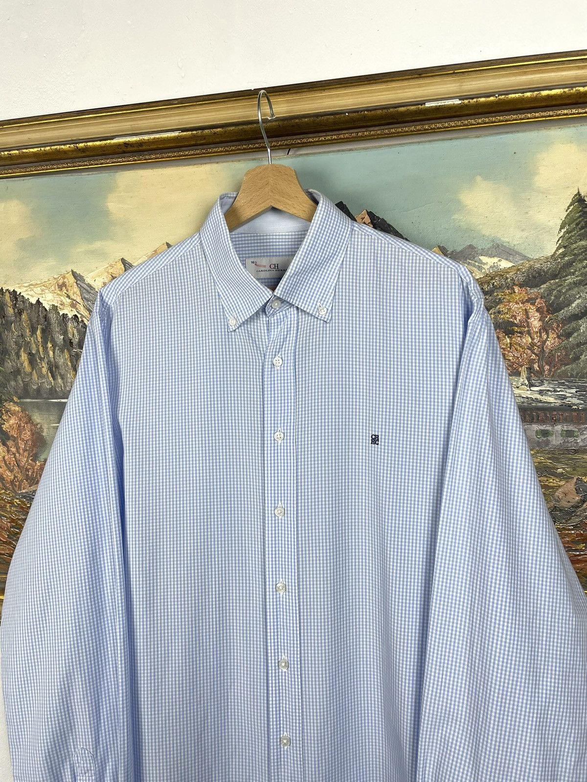 Carolina Herrera Carolina Herrera Blue Checkered Button Ups Shirt Old Money Size US XL / EU 56 / 4 - 4 Thumbnail