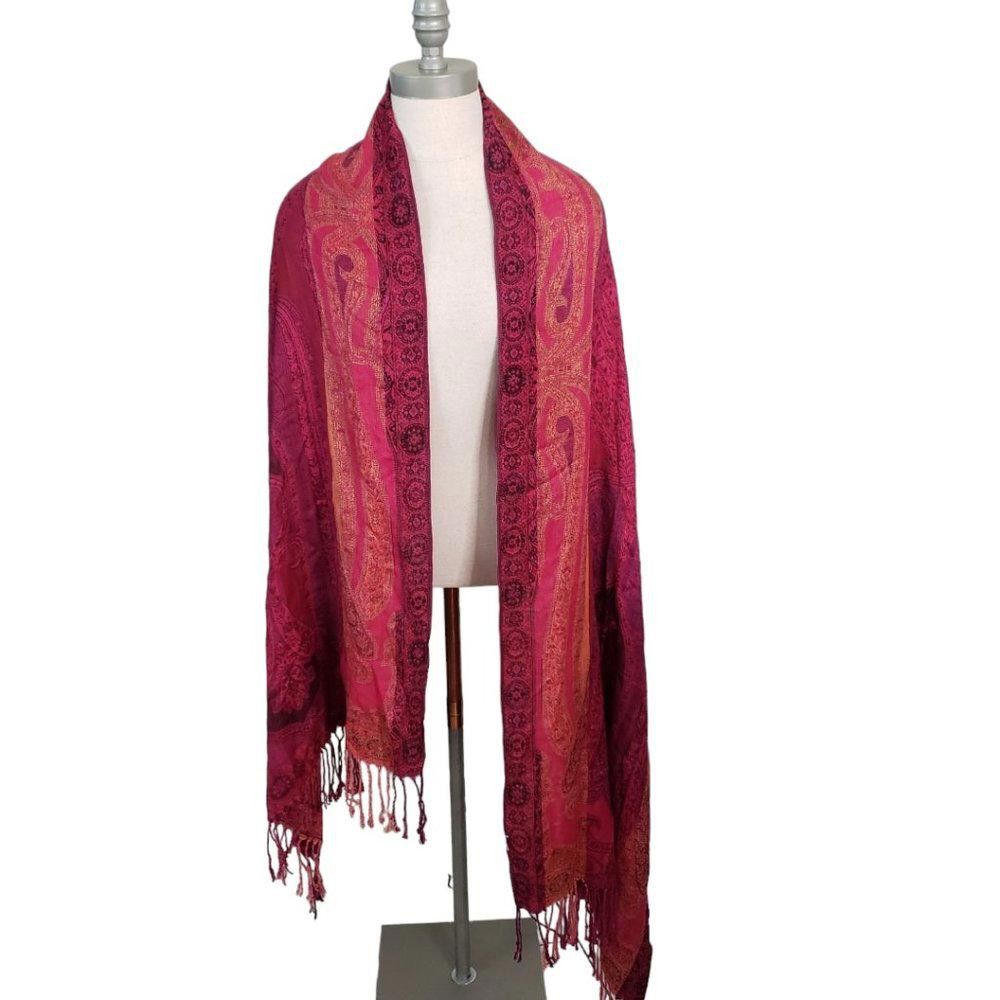 Designer CT865 Red Butterfly Pashmina Size ONE SIZE - 2 Thumbnail