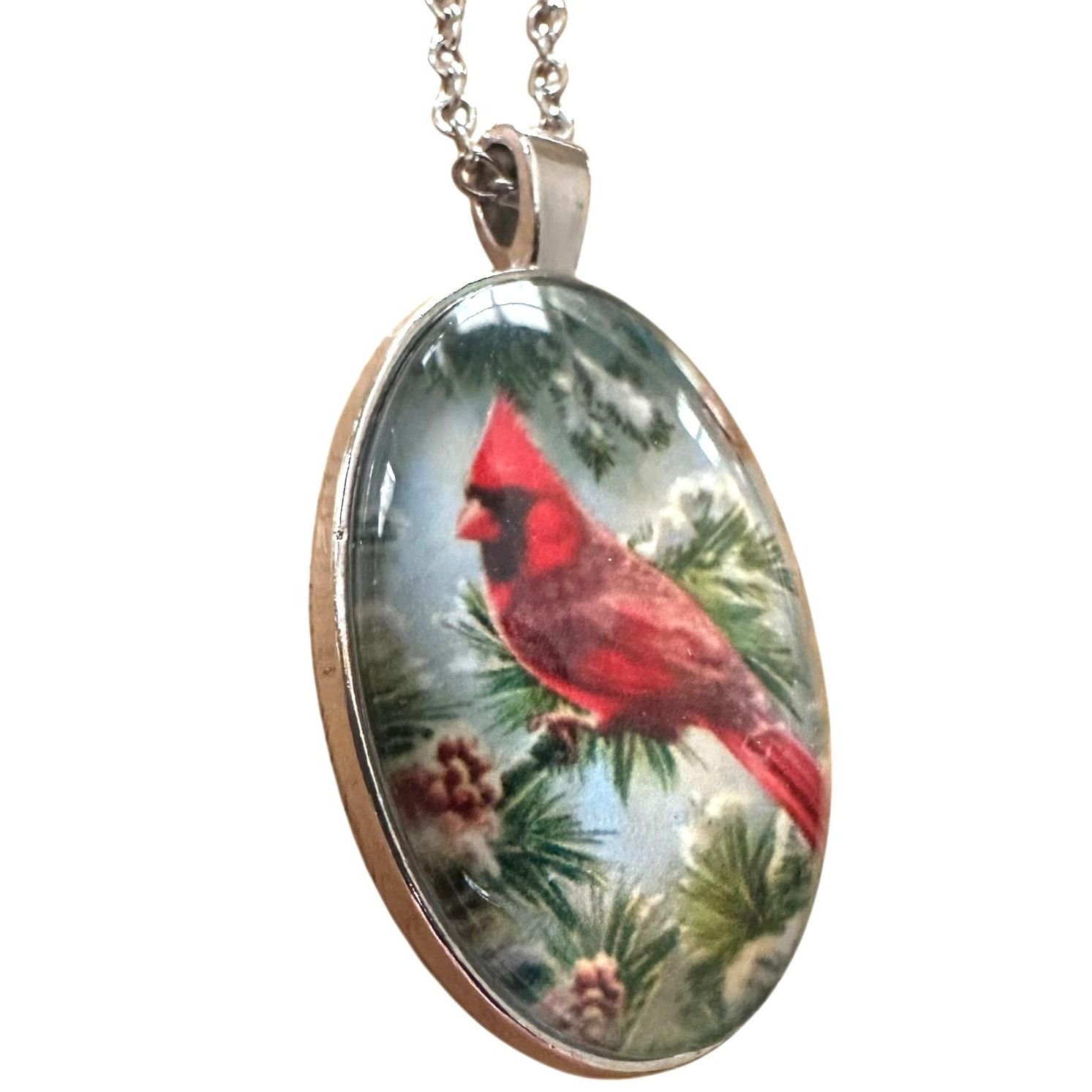 Handmade Cardinal Necklace New 18 in Chain Loved One Anniversary Size ONE SIZE - 8 Thumbnail