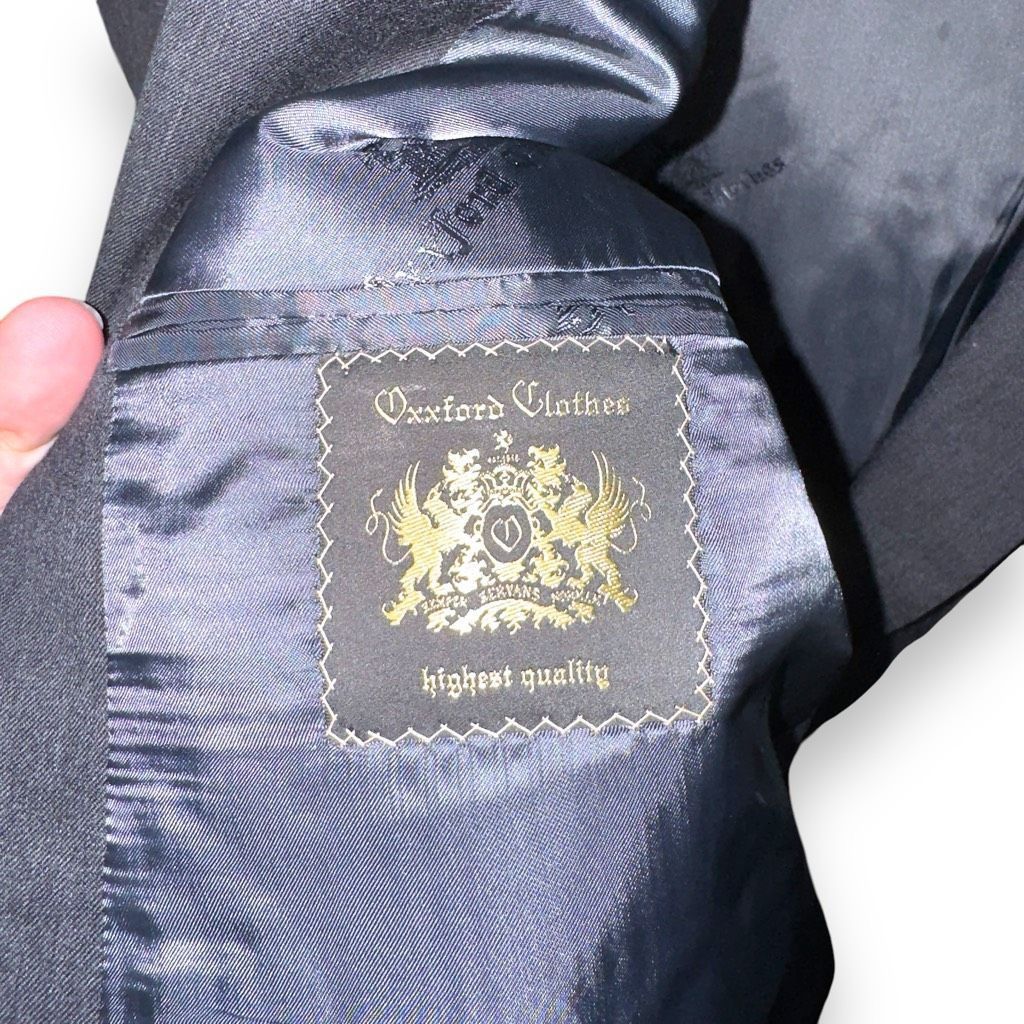 Oxxford Clothes Gray Oxxford Clothes Bespoke 3 Roll 2 Suit Jacket Size 46R Size 46R - 2 Thumbnail