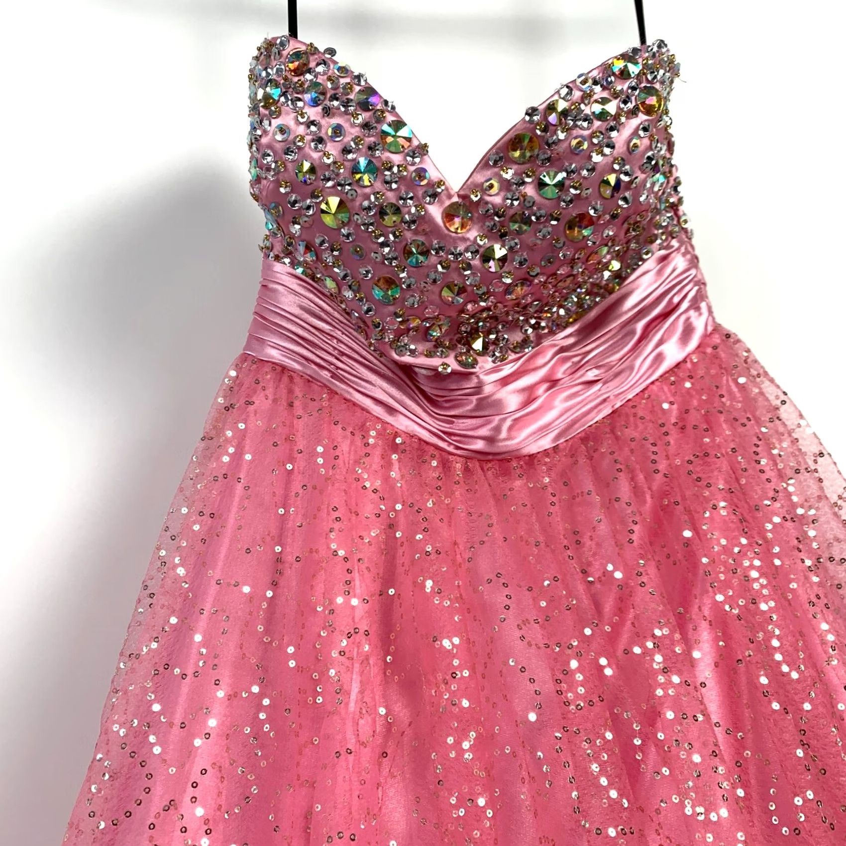 Vintage LA Merchandises Pink Sequin Full Skirt Long Formal Prom Dress Size Large Shirt? Size ONE SIZE - 3 Thumbnail