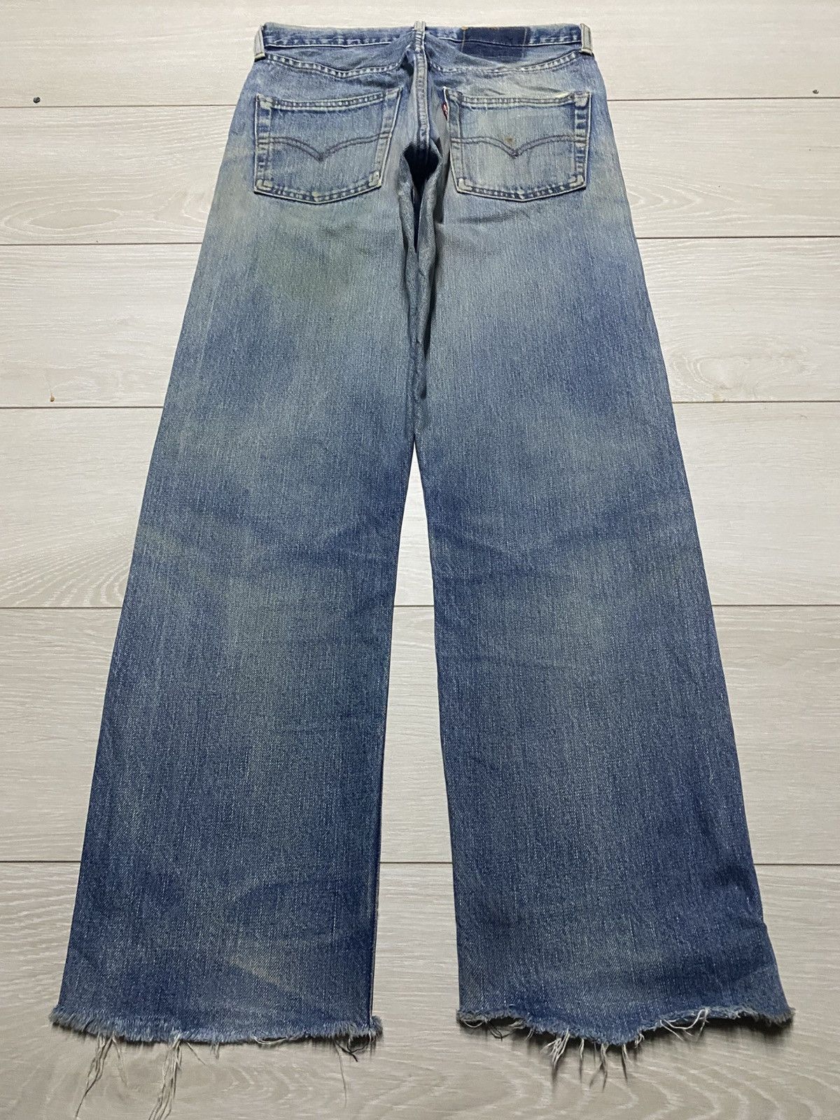 Levi's Vtg Levis 502 xx Big E Talon Zip Mud Wash Distressed Jeasn Size US 29 - 2 Thumbnail