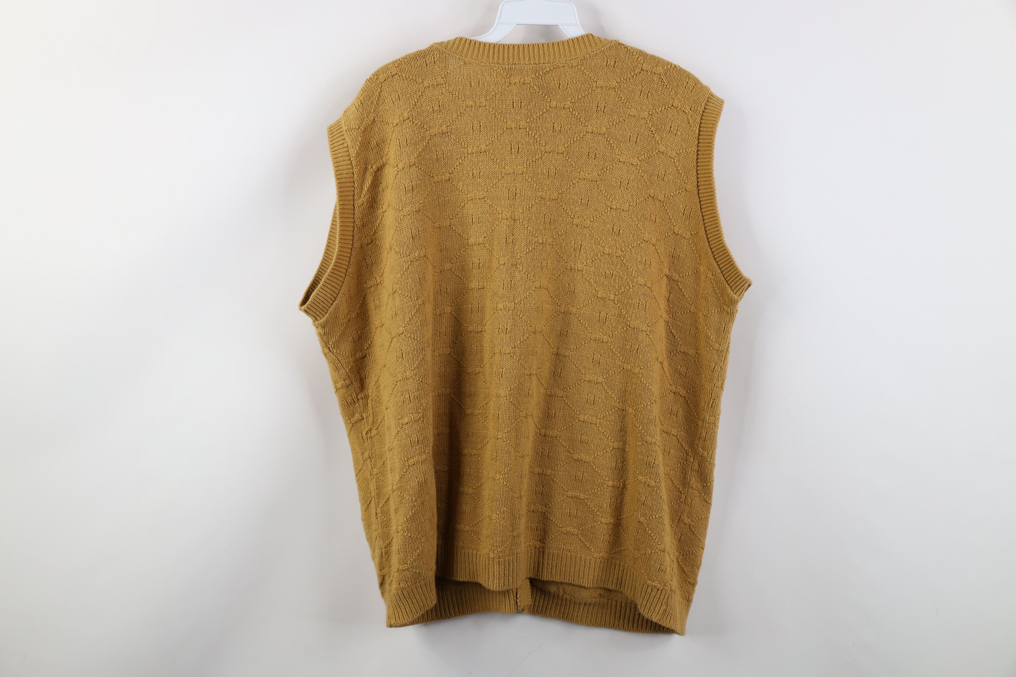 Vintage Vintage 90s Streetwear Knit Cardigan Sweater Vest Wheat USA Size XL / US 12-14 / IT 48-50 - 11 Thumbnail