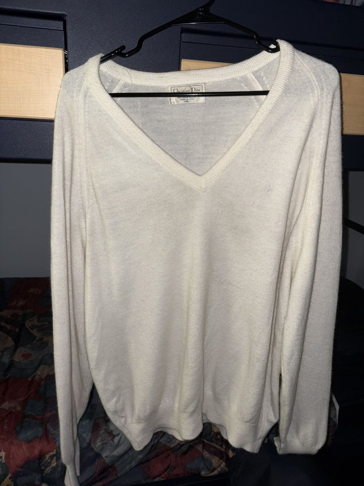 Christian Dior Monsieur Christian Dior Acrylic V Neck Sweater Size US XL / EU 56 / 4 - 1 Thumbnail