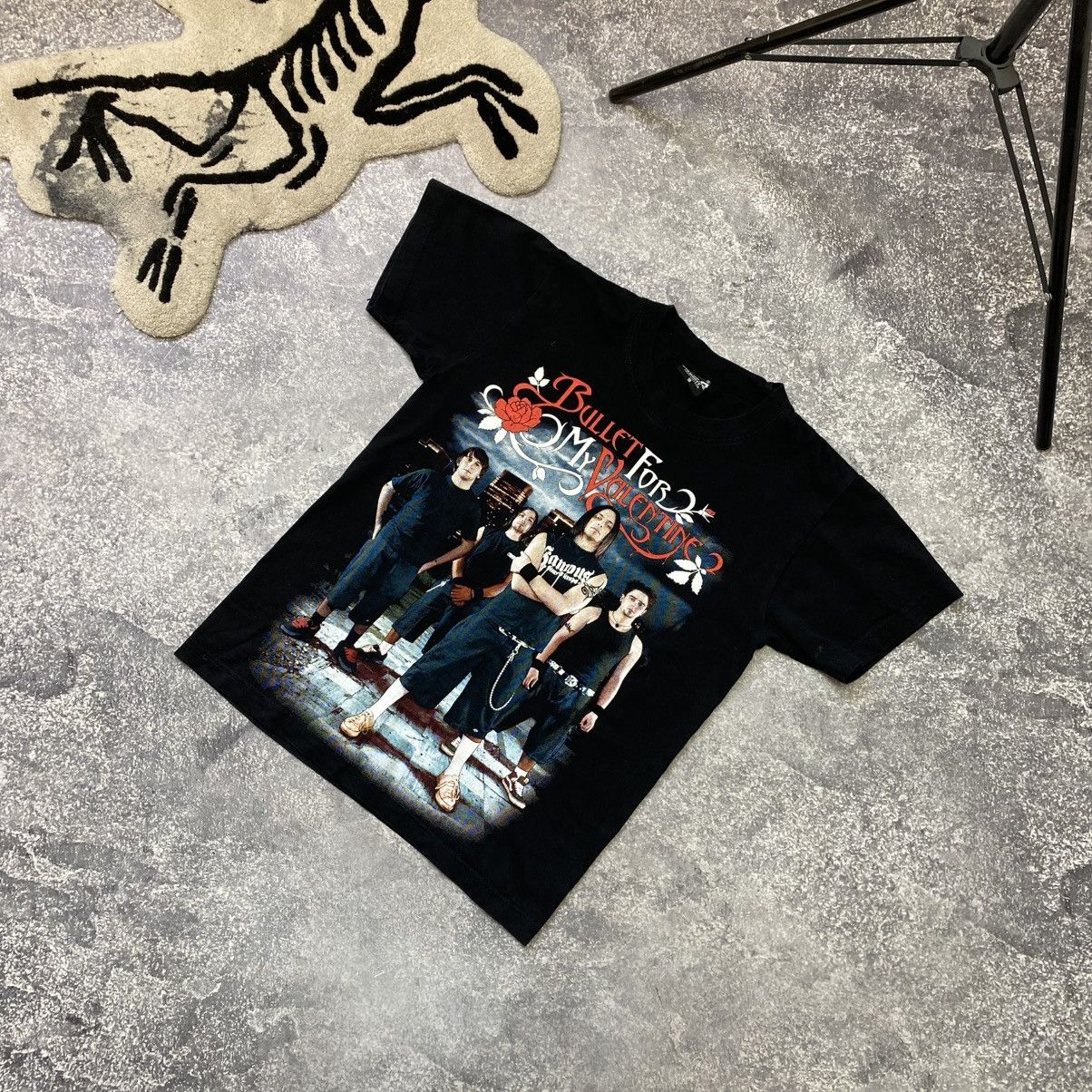 Band Tees × Vintage Vintage Bullet For My Valentine Overprinted band 90’s tee Size US S / EU 44-46 / 1 - 1 Thumbnail