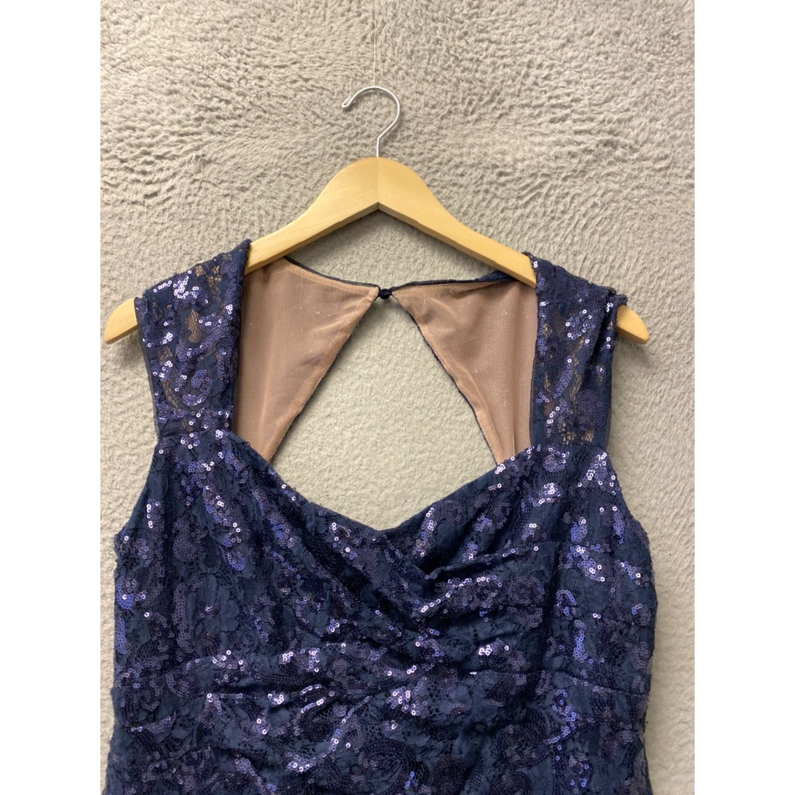 Ralph Lauren Lauren Ralph Lauren Navy Sequin Dress 14 Knee Length Cap Sleeve Sheath VINTAGE? No Size XL / US 12-14 / IT 48-50 - 4 Thumbnail