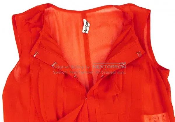 Comme des Garcons Comme Des Garcons size F Red Retro Ripped Fabric Design Dr Size XS / US 0-2 / IT 36-38 - 6 Thumbnail