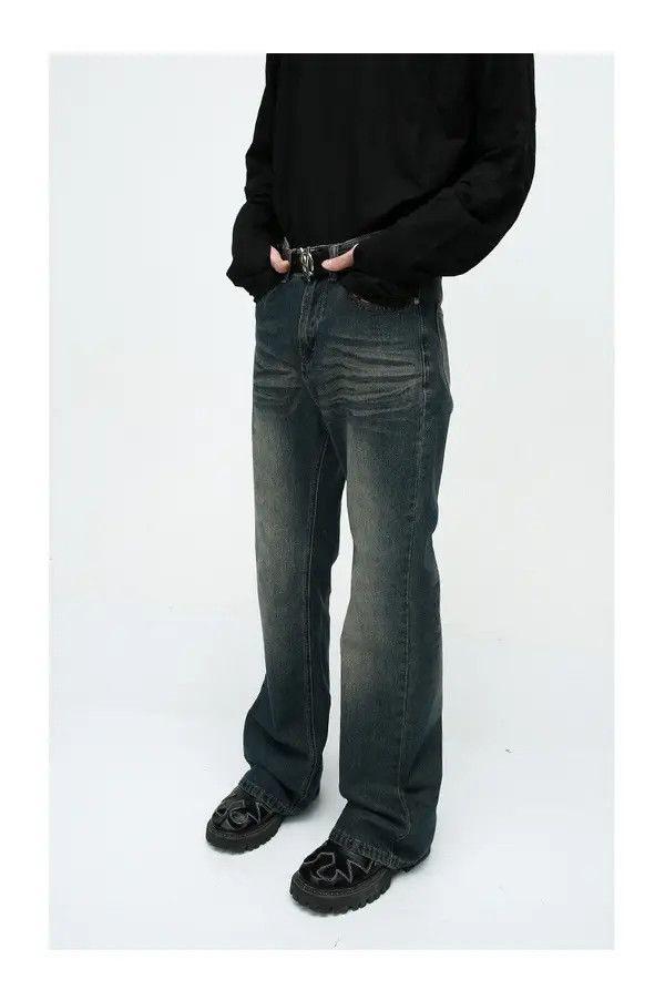 Japanese Brand Vintage straight washed distressed flared jeans Size US 32 / EU 48 - 3 Thumbnail