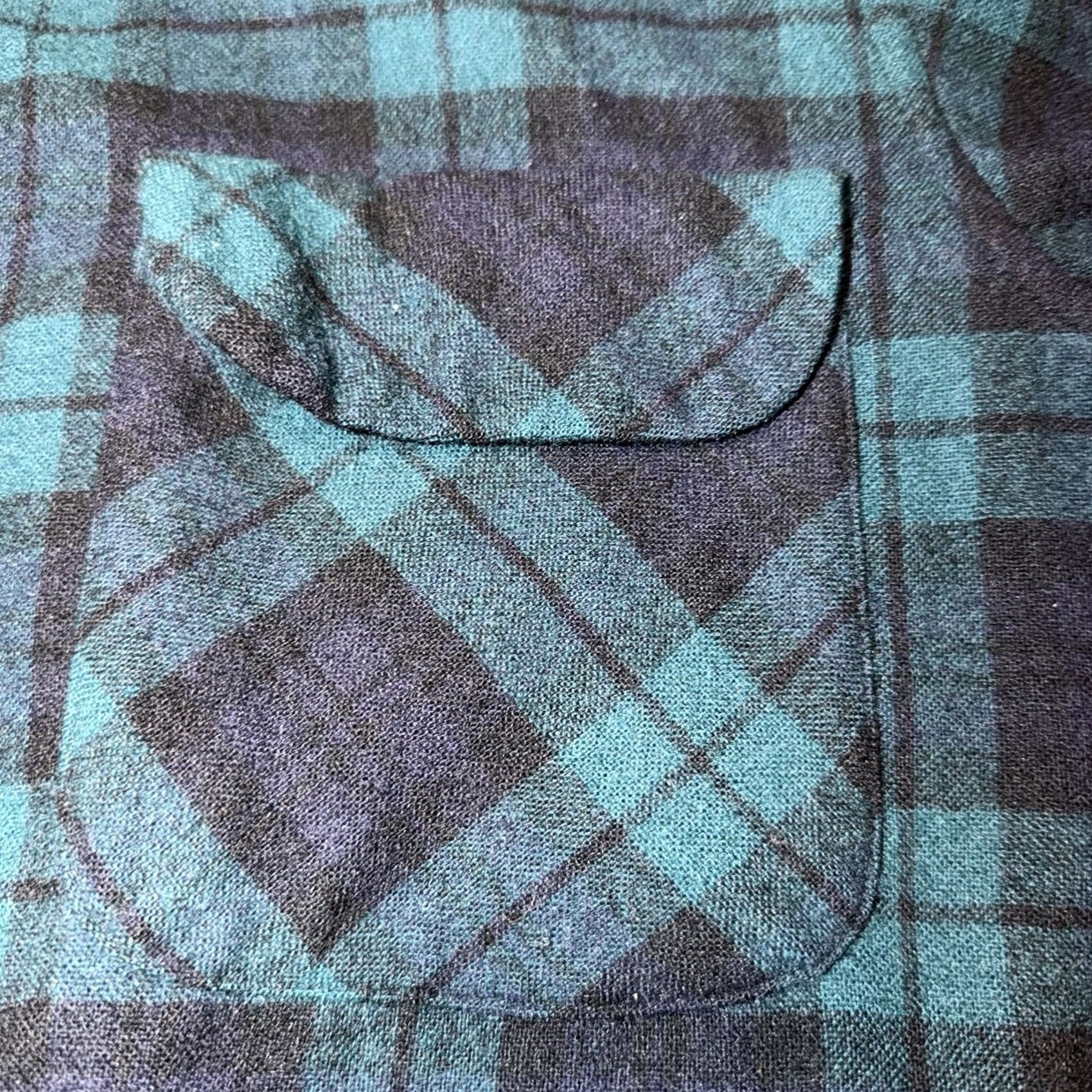 Pendleton VINTAGE Pendleton Board Shirt Mens L Wool Green Plaid Loop Collar 70’s USA Size US L / EU 52-54 / 3 - 3 Thumbnail