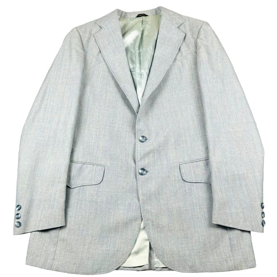 Vintage VINTAGE Lasso Sport Coat Men Wool 40L Blue 2 Piece Geometric 90s Western Cowboy Jacket Mens Size US XXS / EU 40 - 3 Thumbnail