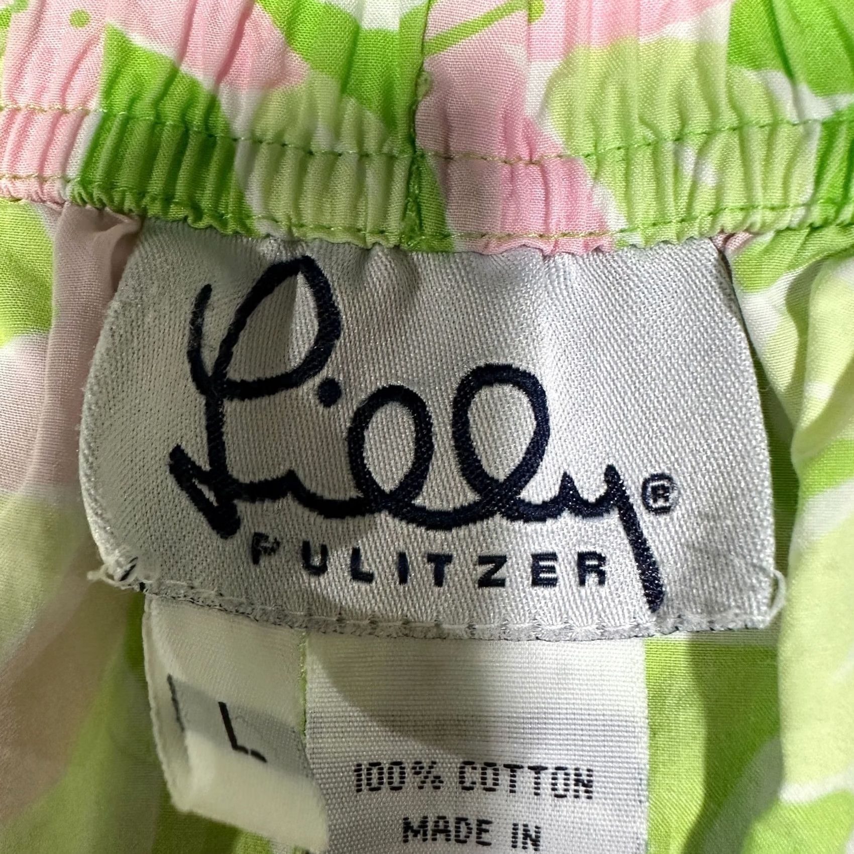 Lilly Pulitzer Lilly Pulitzer Shorts Womens Large Floral Print Green Cotton Chilean Ave Size 36" / US 14 / IT 50 - 3 Thumbnail