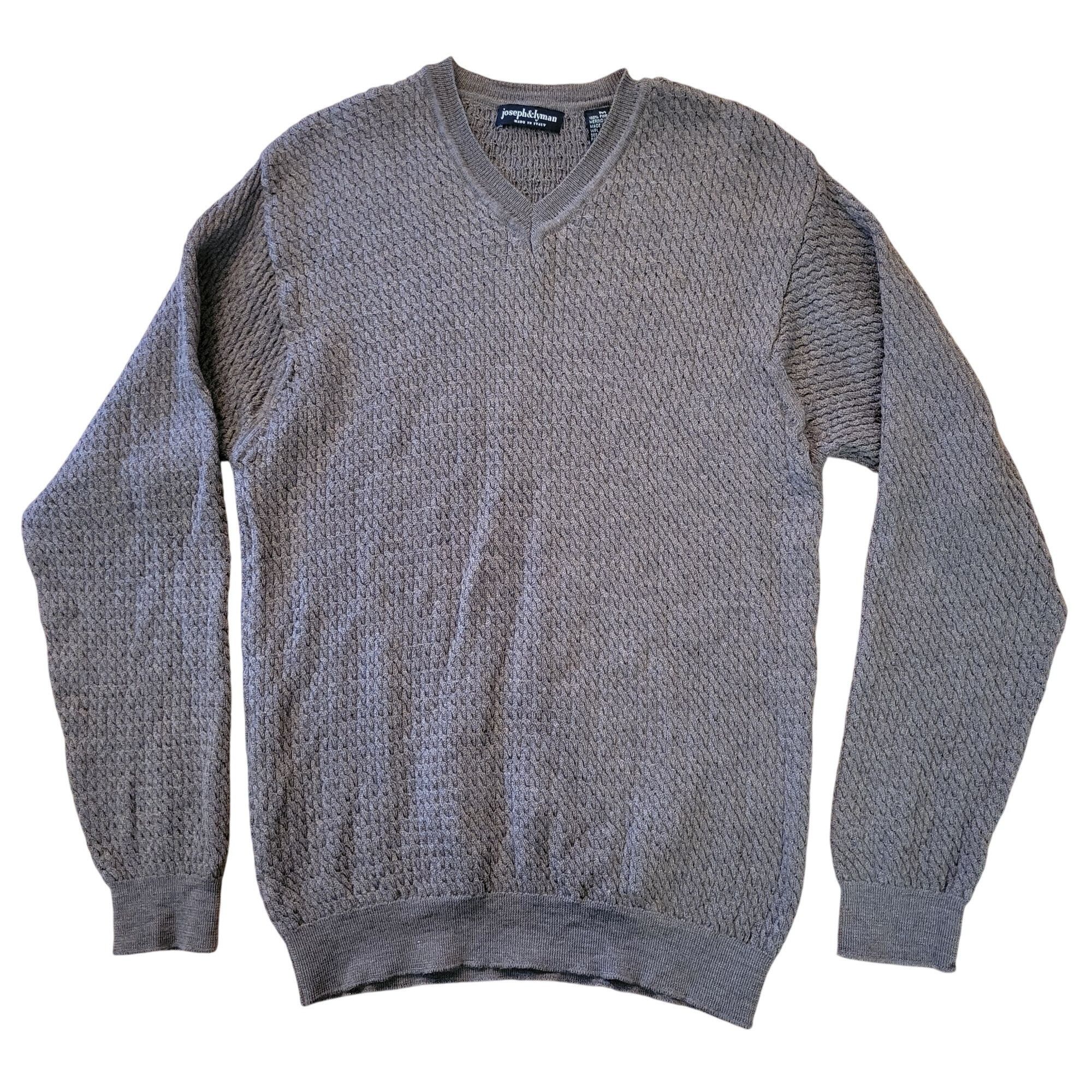 Joseph & Lyman Joseph Lyman V Neck Textured Knit Sweater Italy Fine Merino Size US M / EU 48-50 / 2 - 1 Thumbnail