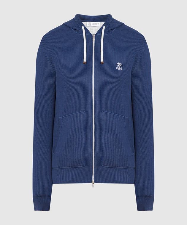 image of Brunello Cucinelli O1W1Db10524 Sweatshirt In Blue, Men's (Size Large)
