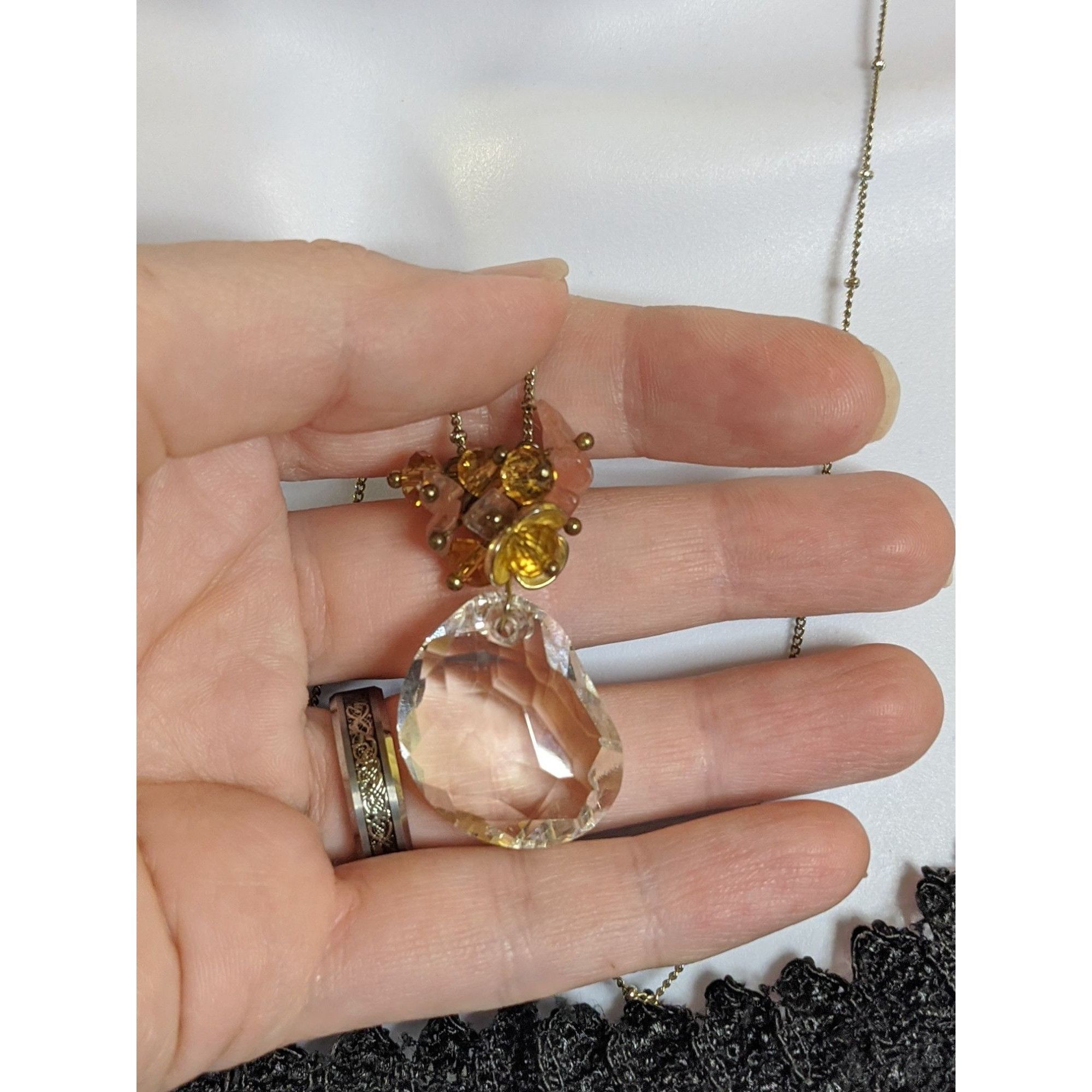 Other Whimsical Gemmed Cluster Pendant Necklace Size ONE SIZE - 4 Thumbnail