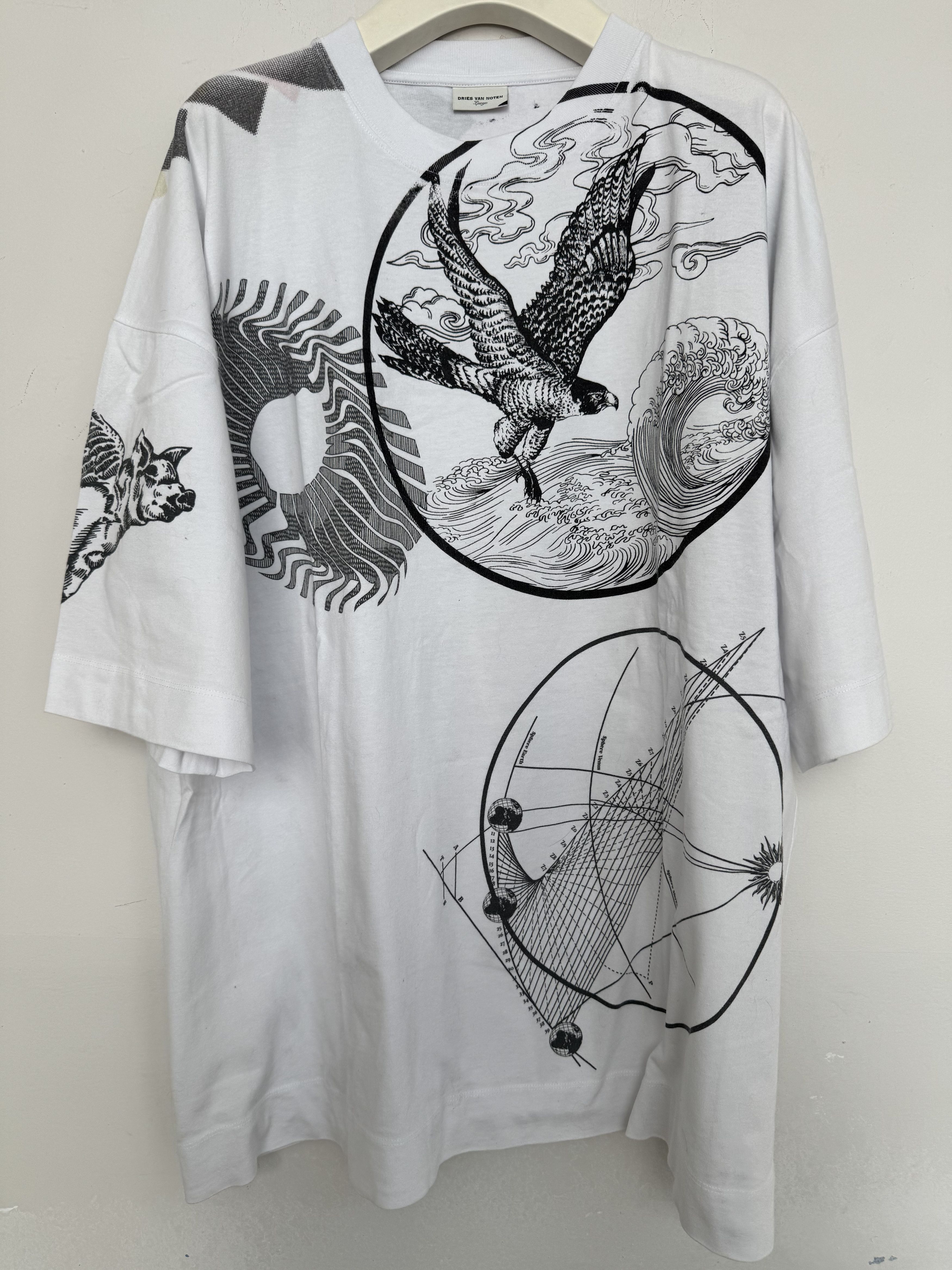 Dries Van Noten Hertz Regular Eagle Tshirt Size US L / EU 52-54 / 3 - 1 Thumbnail