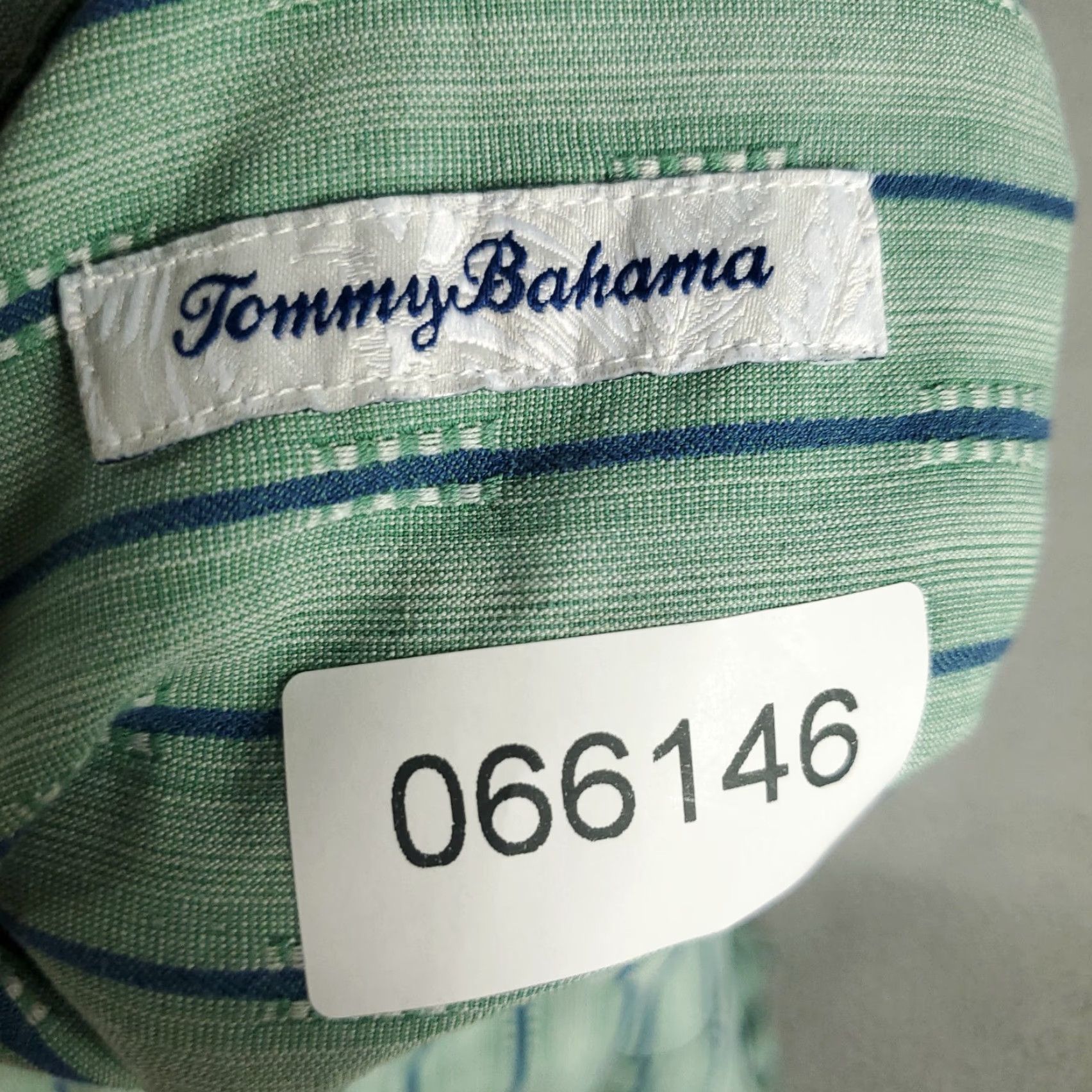 Tommy Bahama Tommy Bahama Shirt Mens Medium Green Striped Button-Up Short Sleeve Silk Collared Vintage No Size US M / EU 48-50 / 2 - 8 Thumbnail