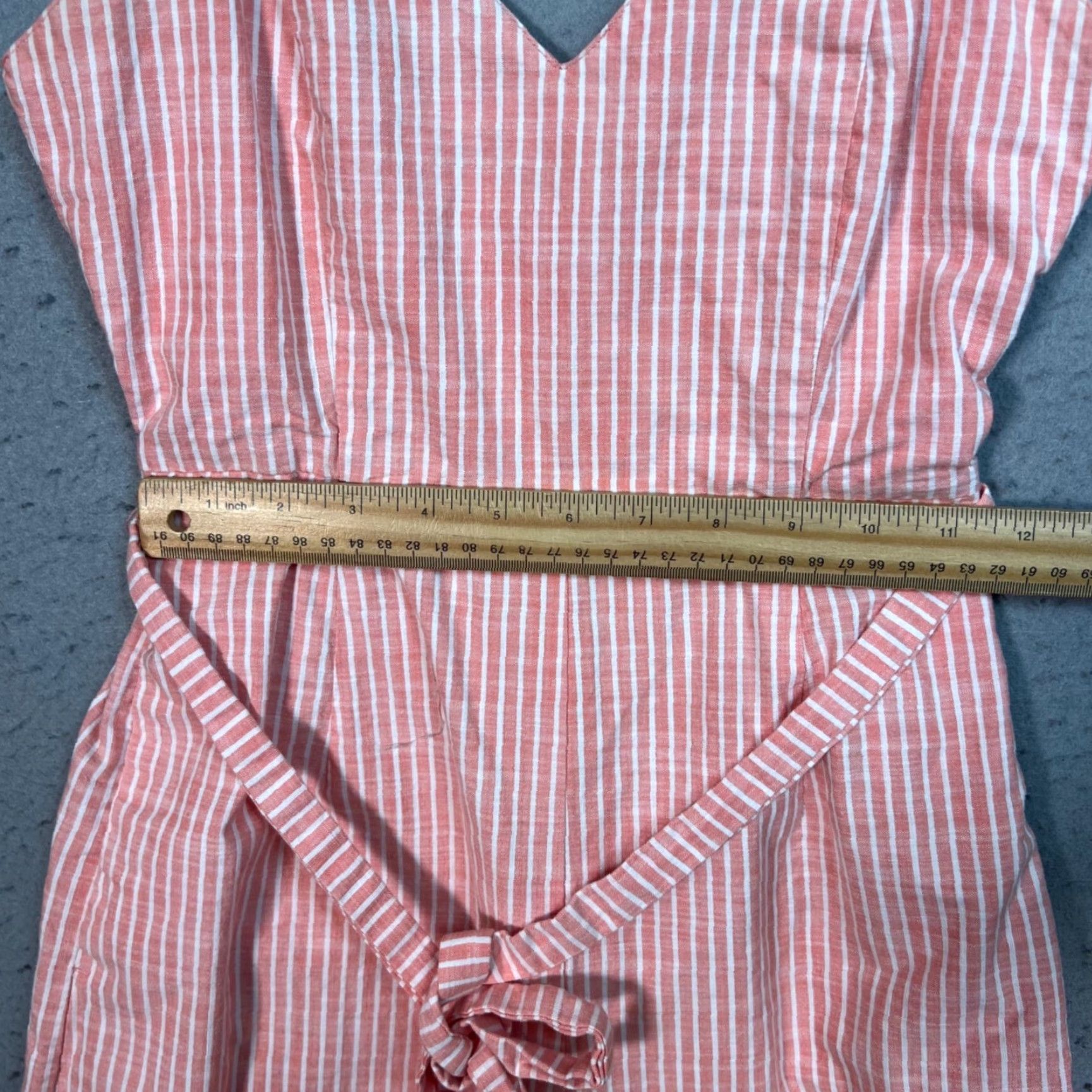 Vintage Gianni Bini Womens Jumpsuit One-Piece Sleeveless Striped Pink White Cotton Size 2 Wide-Leg Adult Womens Size 26" / US 2 / IT 38 - 7 Thumbnail