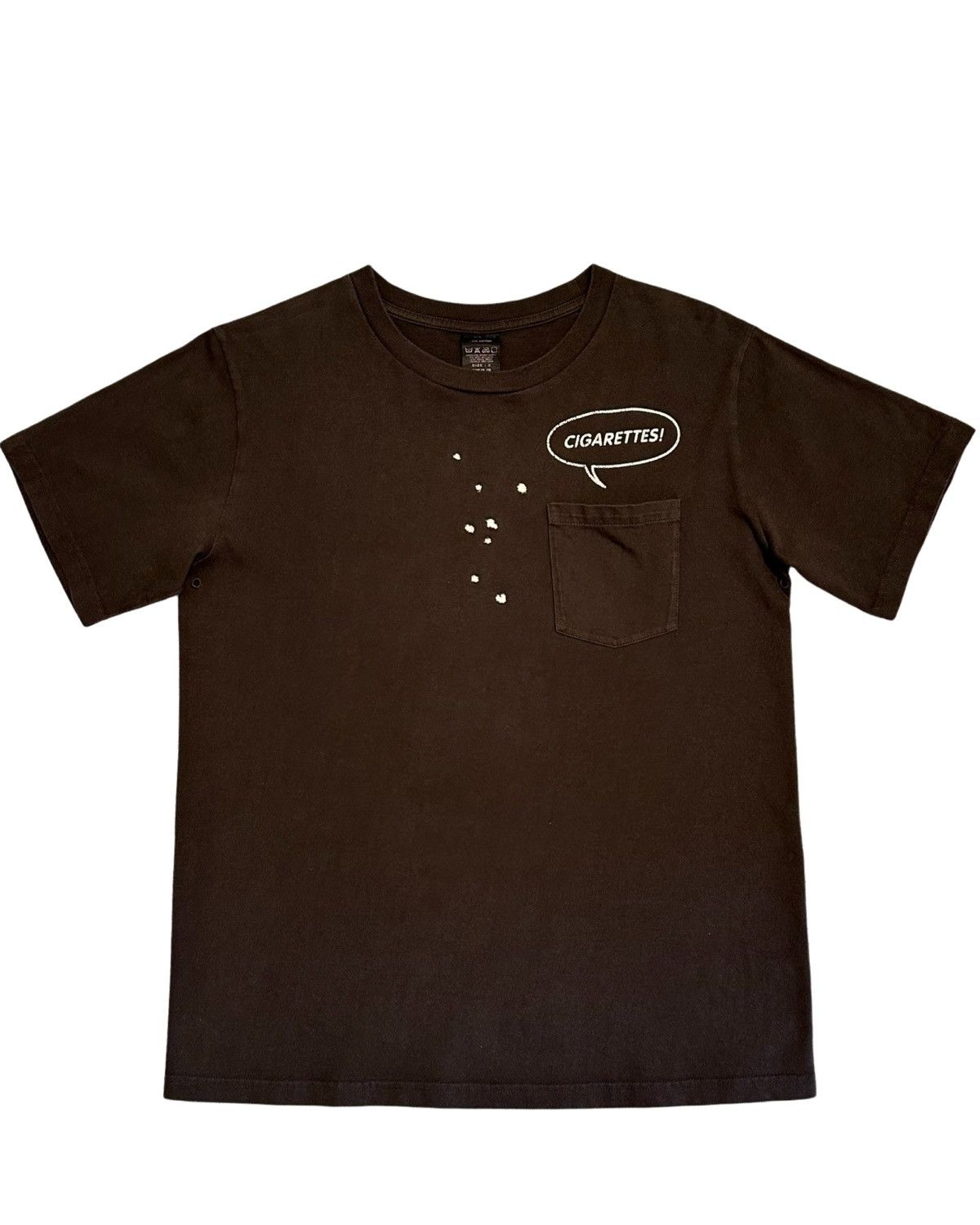Number (N)ine Number (N)ine “Cigarettes!” Brown Pocket Tee