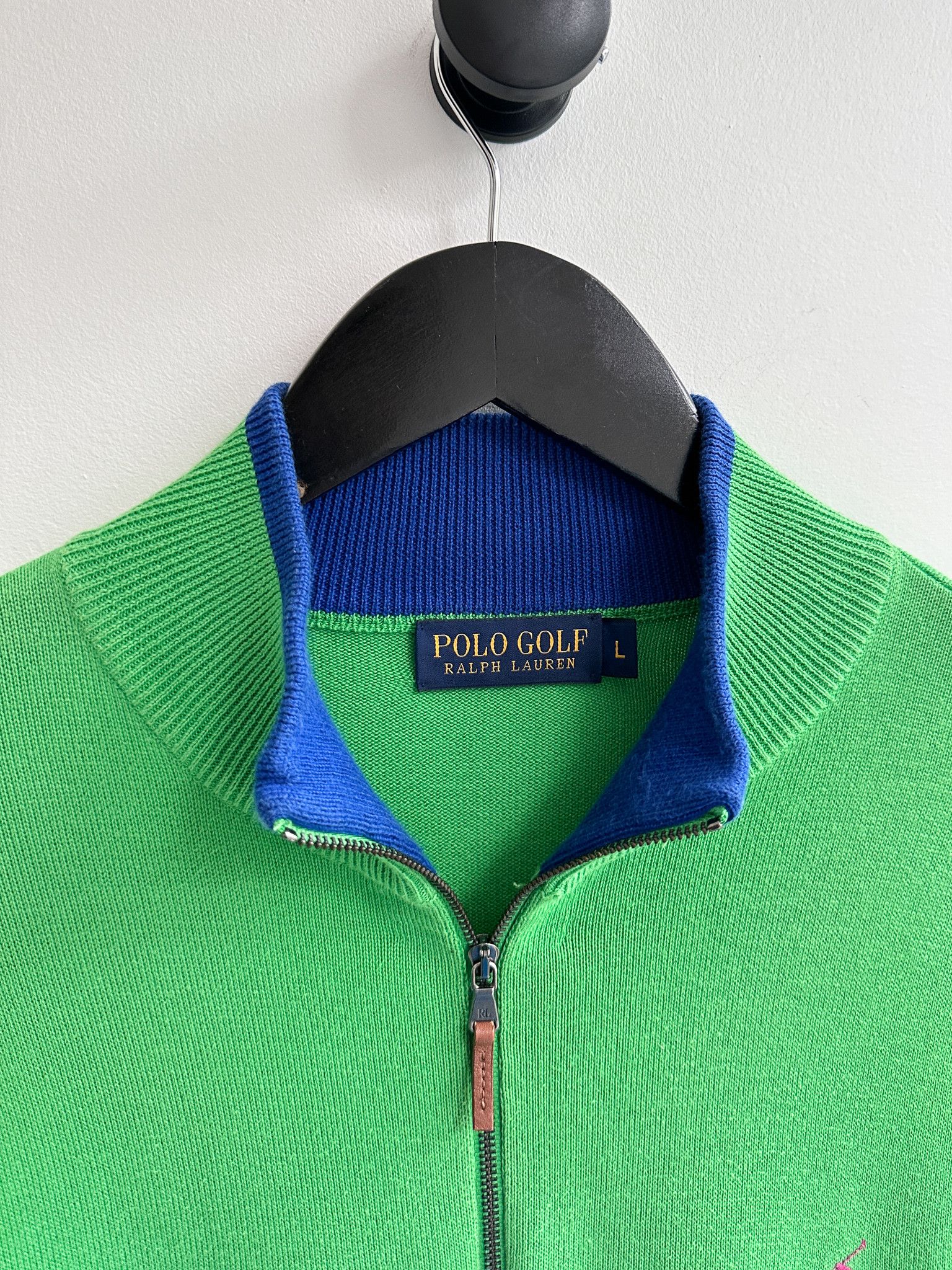 Polo Ralph Lauren Polo Ralph Lauren Green Half Zip Jumper Sweater Pullover Size US L / EU 52-54 / 3 - 7 Thumbnail