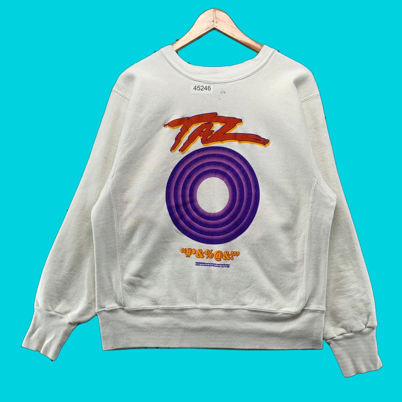 Vintage VINTAGE Taz Sweatshirt Mens M White Looney Tunes Crewneck Made USA Shirt Size US M / EU 48-50 / 2 - 1 Thumbnail