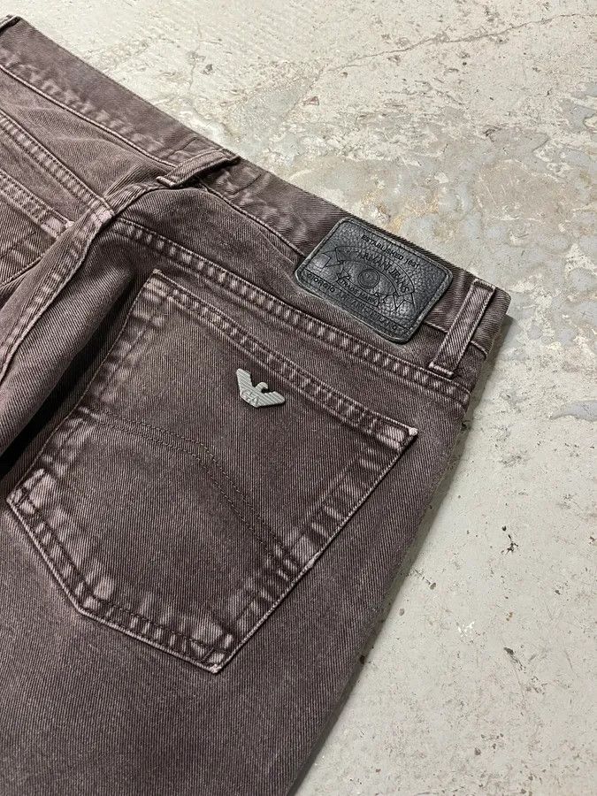 Armani × Vintage 1990s Armani Faded Brown Denim Jeans Size US 32 / EU 48 - 10 Thumbnail