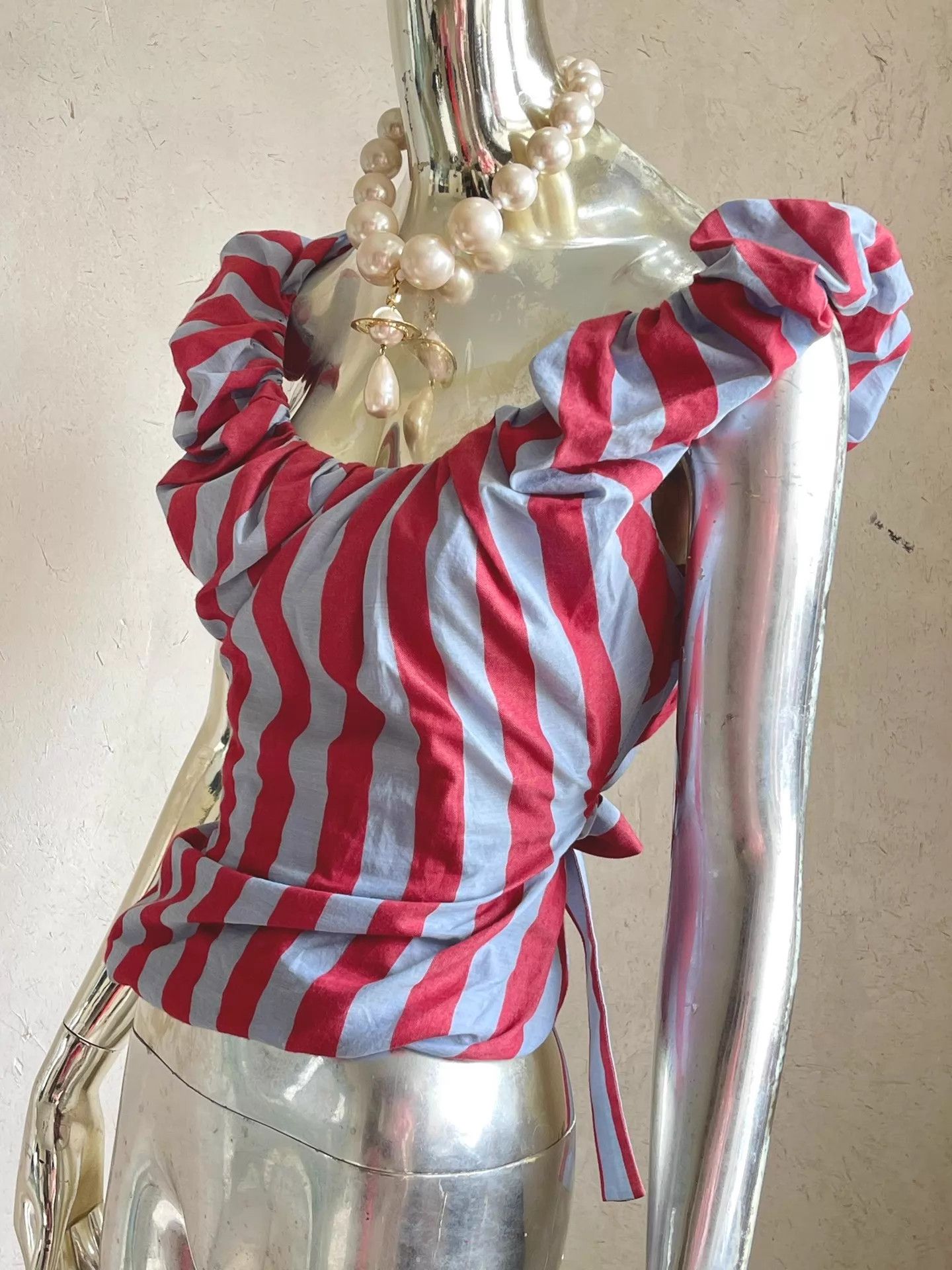 Vivienne Westwood Vivienne Westwood Vintage Runway Striped Bustier Cutout Size XS / US 0-2 / IT 36-38 - 1 Thumbnail