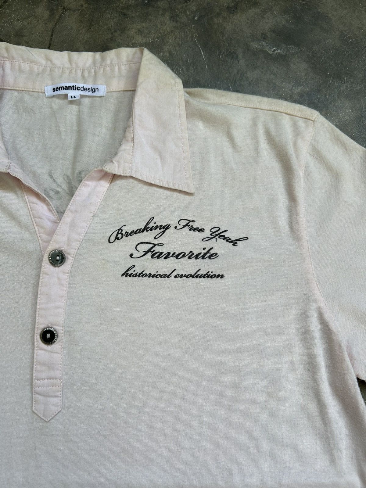 semanticdesign 2000s SemanticDesign Poem Polo Shirt Size US L / EU 52-54 / 3 - 2 Thumbnail