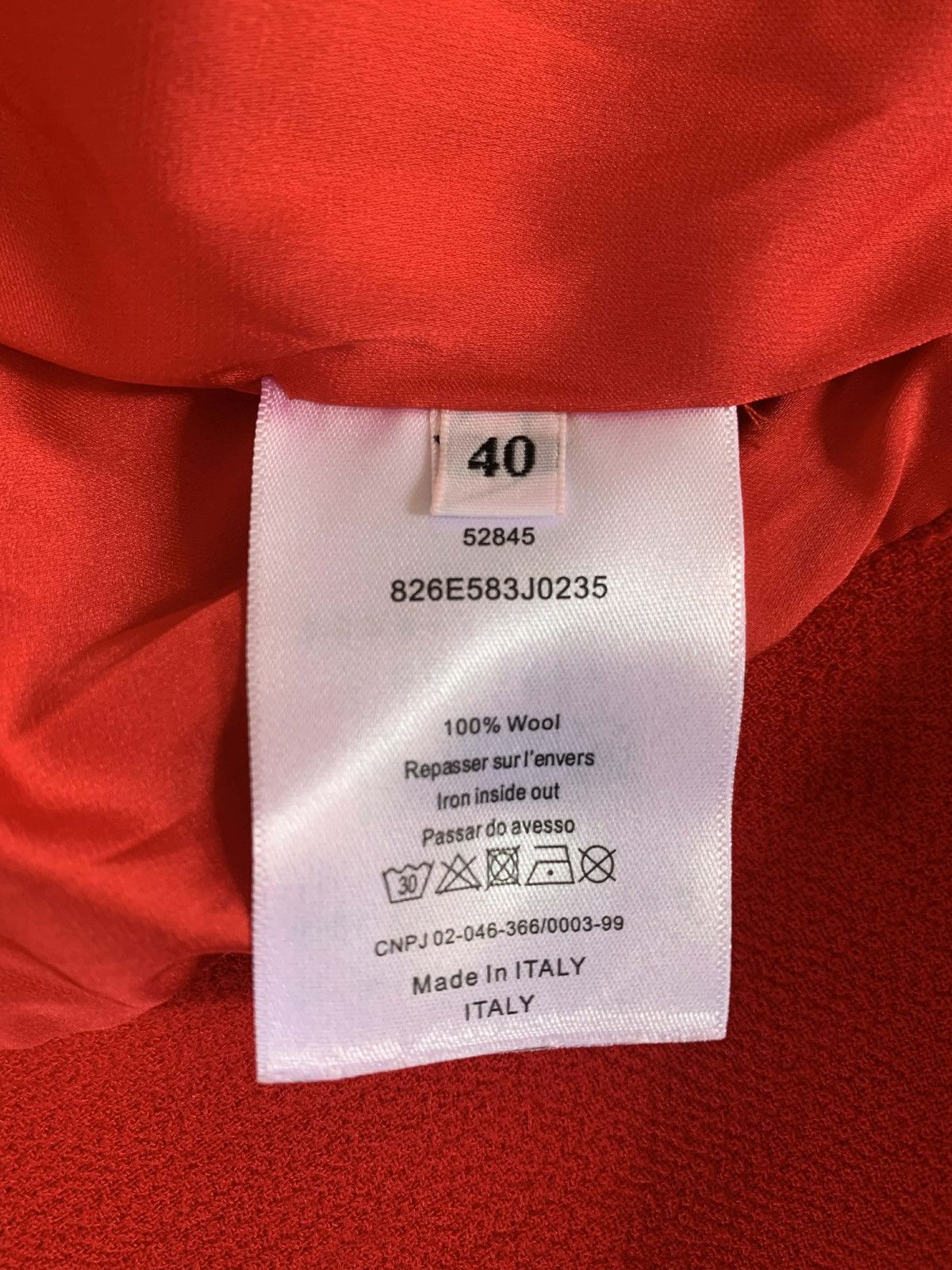 Dior Christian Dior Red Wool Double-Breasted Coat Size S / US 4 / IT 40 - 3 Thumbnail