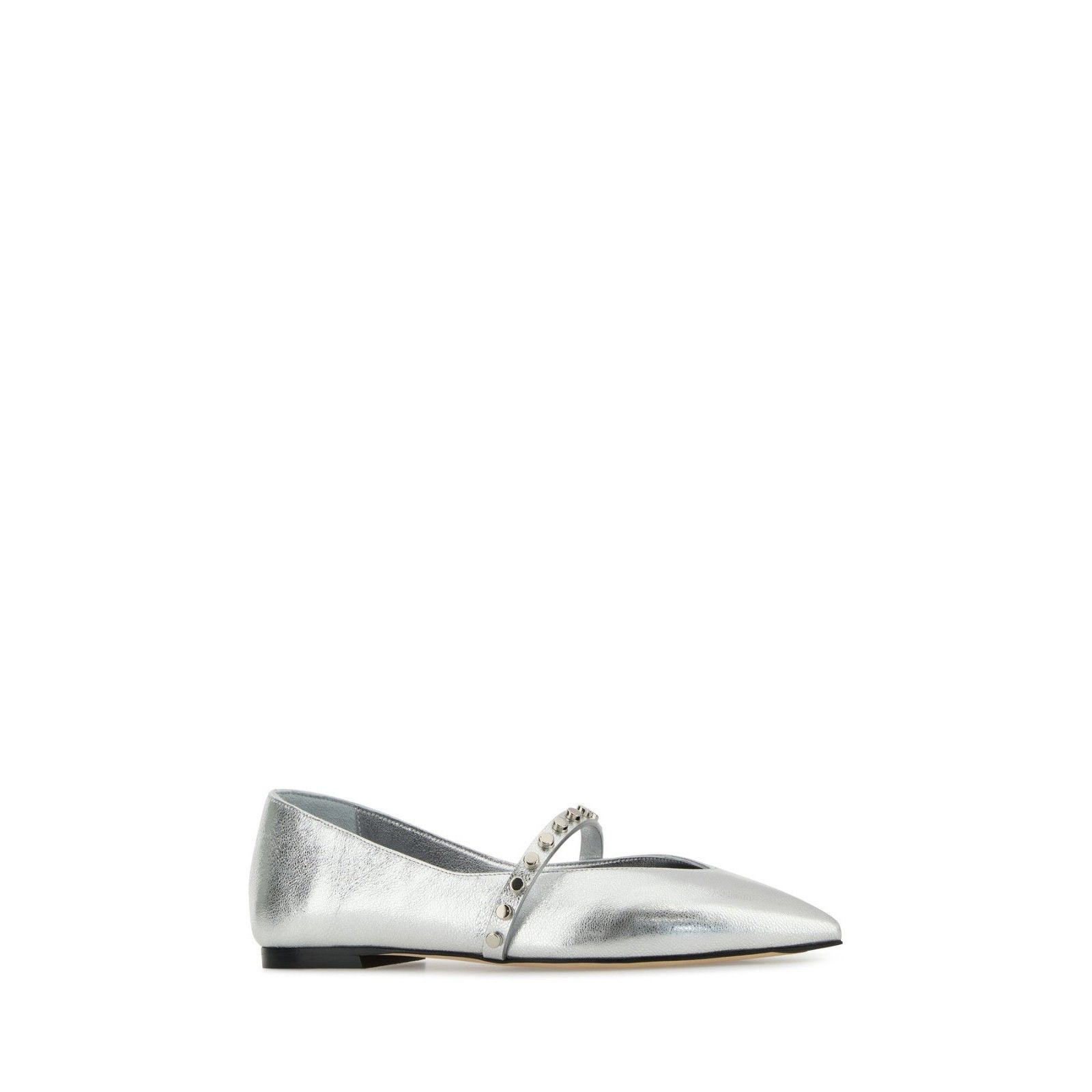 Alexander McQueen ALEXANDER MCQUEEN Stud Silver Leather Ballerina Flats New & Size US 8 / IT 38 - 2 Thumbnail