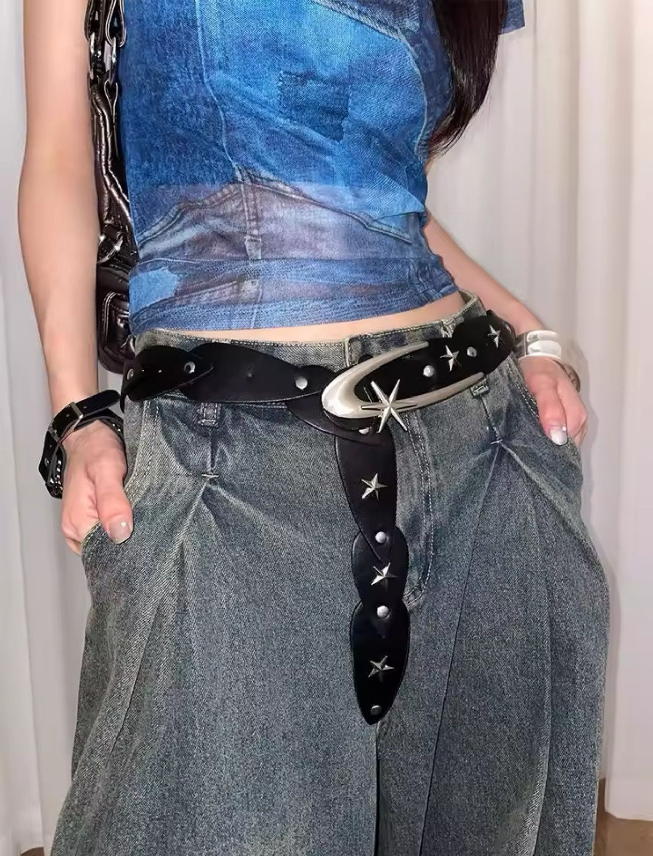 Japanese Brand × Leather Feeling Minority Star Broad Belt Size ONE SIZE - 1 Thumbnail