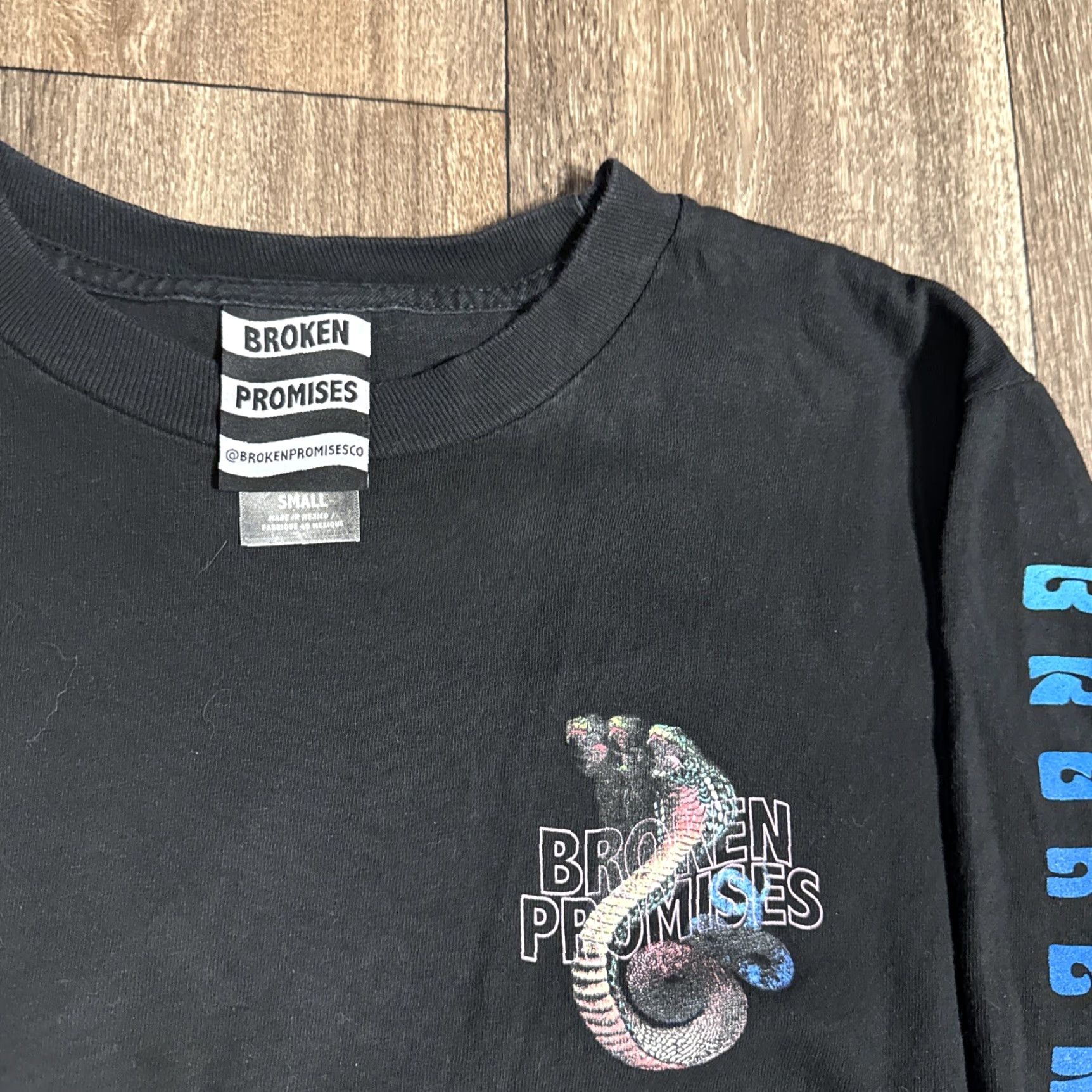 Broken Promises Co. Broken Promises Shirt Long Sleeve Mens S Black Snake 90s Graphic T-Shirt Size US S / EU 44-46 / 1 - 5 Thumbnail
