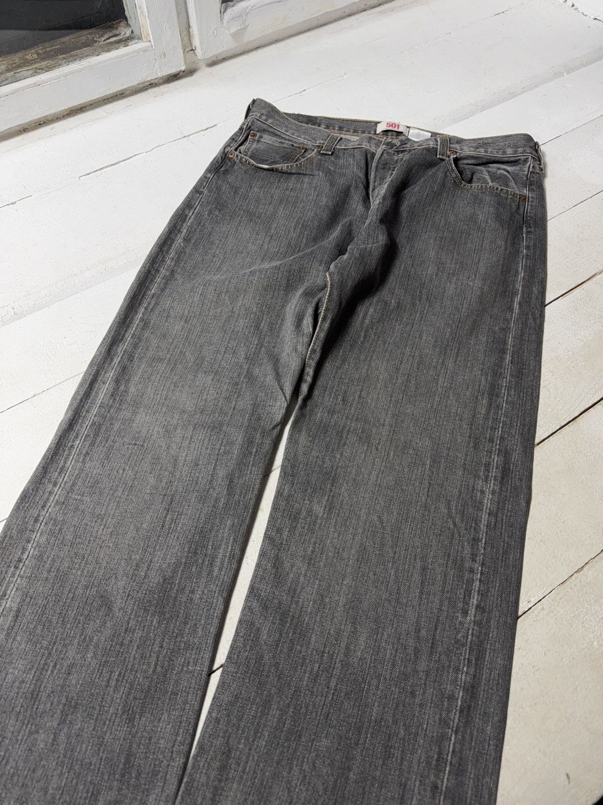 Levi's 00s Levi’s 501 Original Grey Jeans Button Fly Made in Mexico Size US 36 / EU 52 - 4 Thumbnail