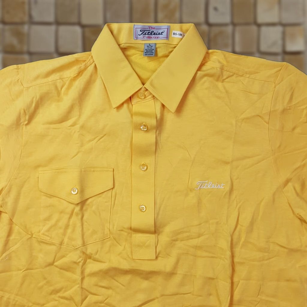 Titleist Titleist Golf Polo Shirt Men's Large Yellow Short Sleeve Collared PGA Pullover VINTAGE Size US L / EU 52-54 / 3 - 1 Thumbnail