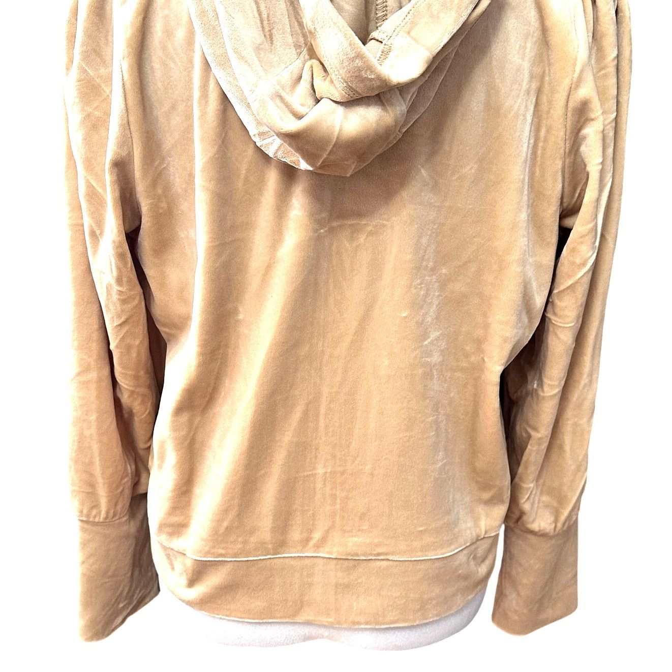 DKNY DKNY Full-Zip Hoodie Long Sleeve Velour Gold Tan Women's M Size M / US 6-8 / IT 42-44 - 8 Thumbnail