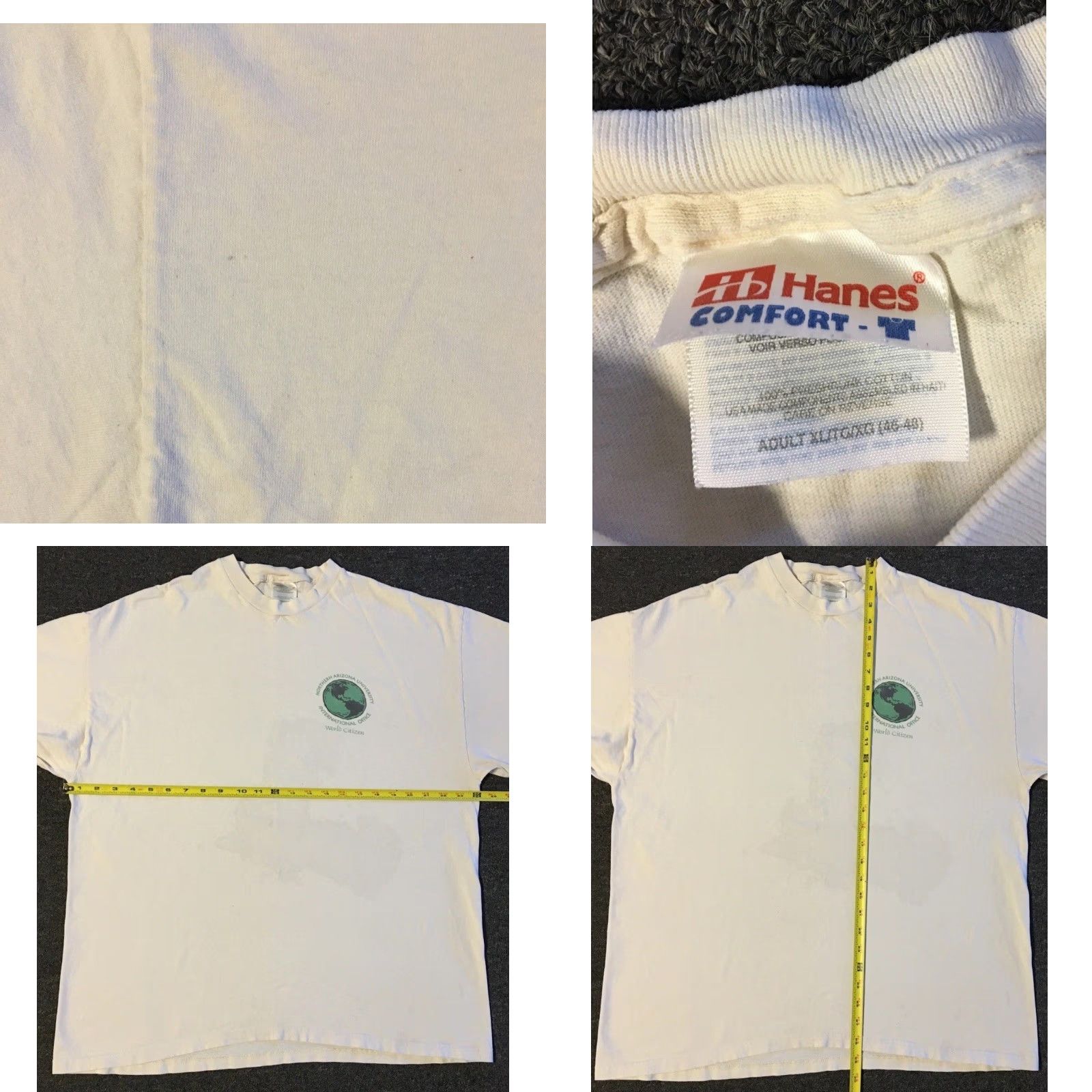Vintage VINTAGE NAU World Citizen Distressed Shirt XL White Men T-Shirt 90s Grunge University Arizona 80s Hip Hop Rock Campus USA Size US XL / EU 56 / 4 - 11 Thumbnail