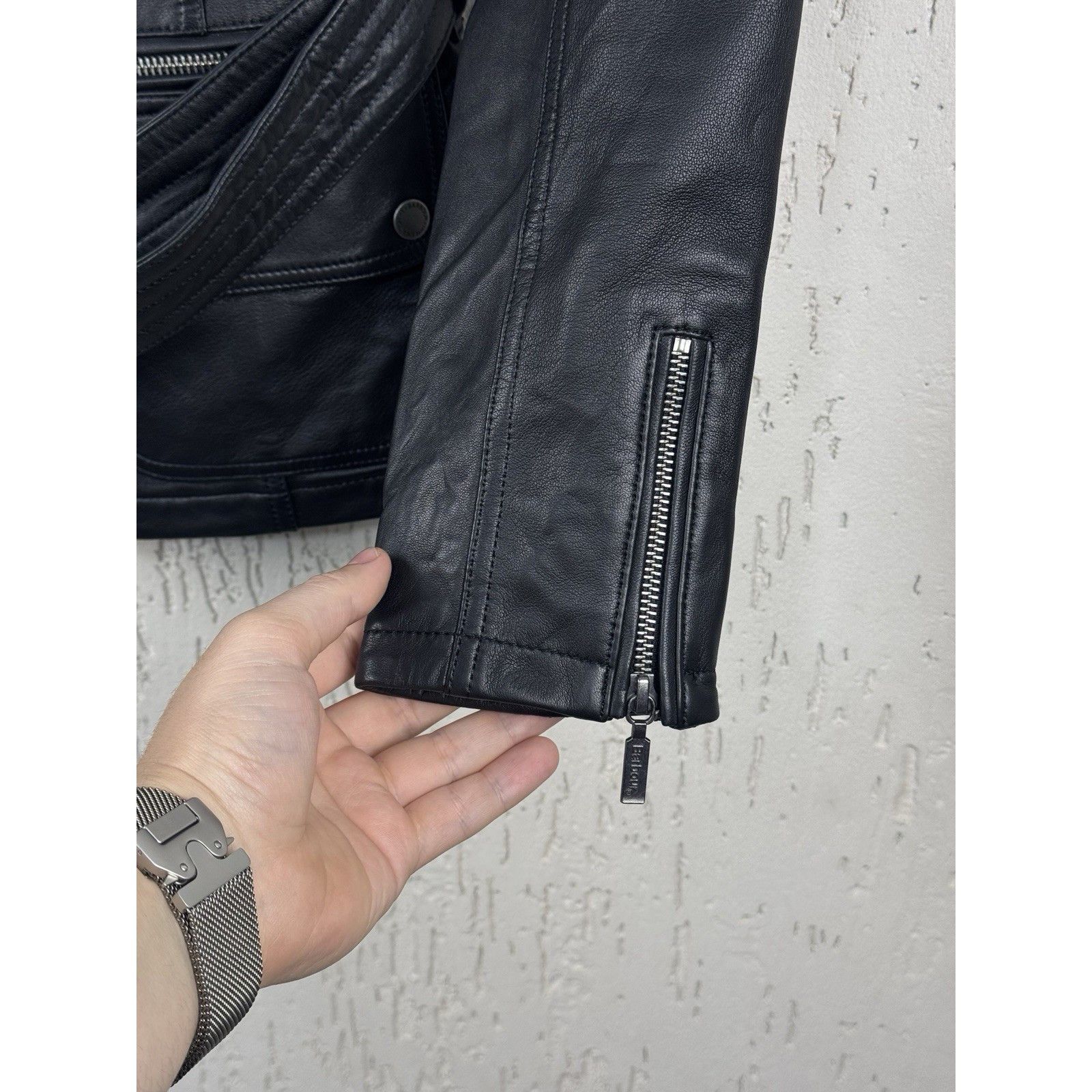 Barbour Barbour International Woman Leather Jacket Biker Belted Blac Size M / US 6-8 / IT 42-44 - 6 Thumbnail