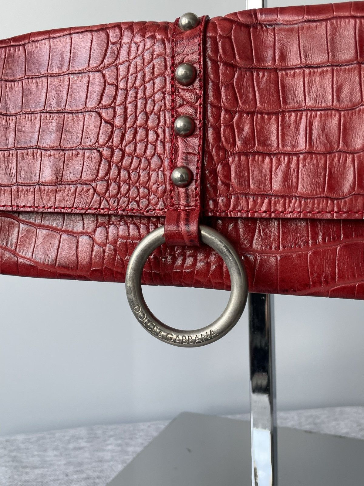 Dolce & Gabbana Dolce&Gabbana Vintage Y2k Red Leather Hand Bag Luxury Size ONE SIZE - 3 Thumbnail