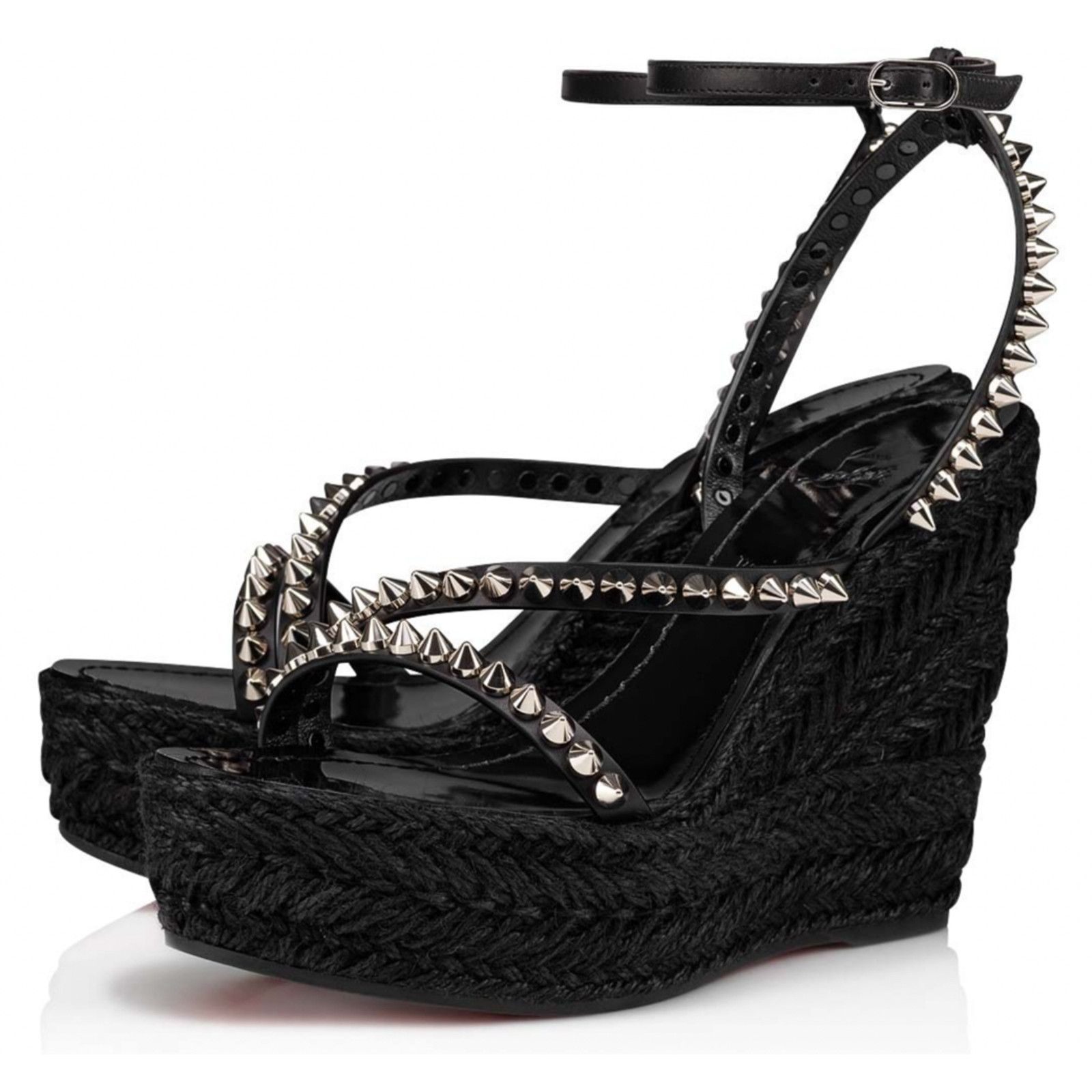 Christian Louboutin Mafaldina Zeppa 120 Black Platform Wedge Sandal Heel Pump 42 Size US 12 / IT 42 - 1 Thumbnail